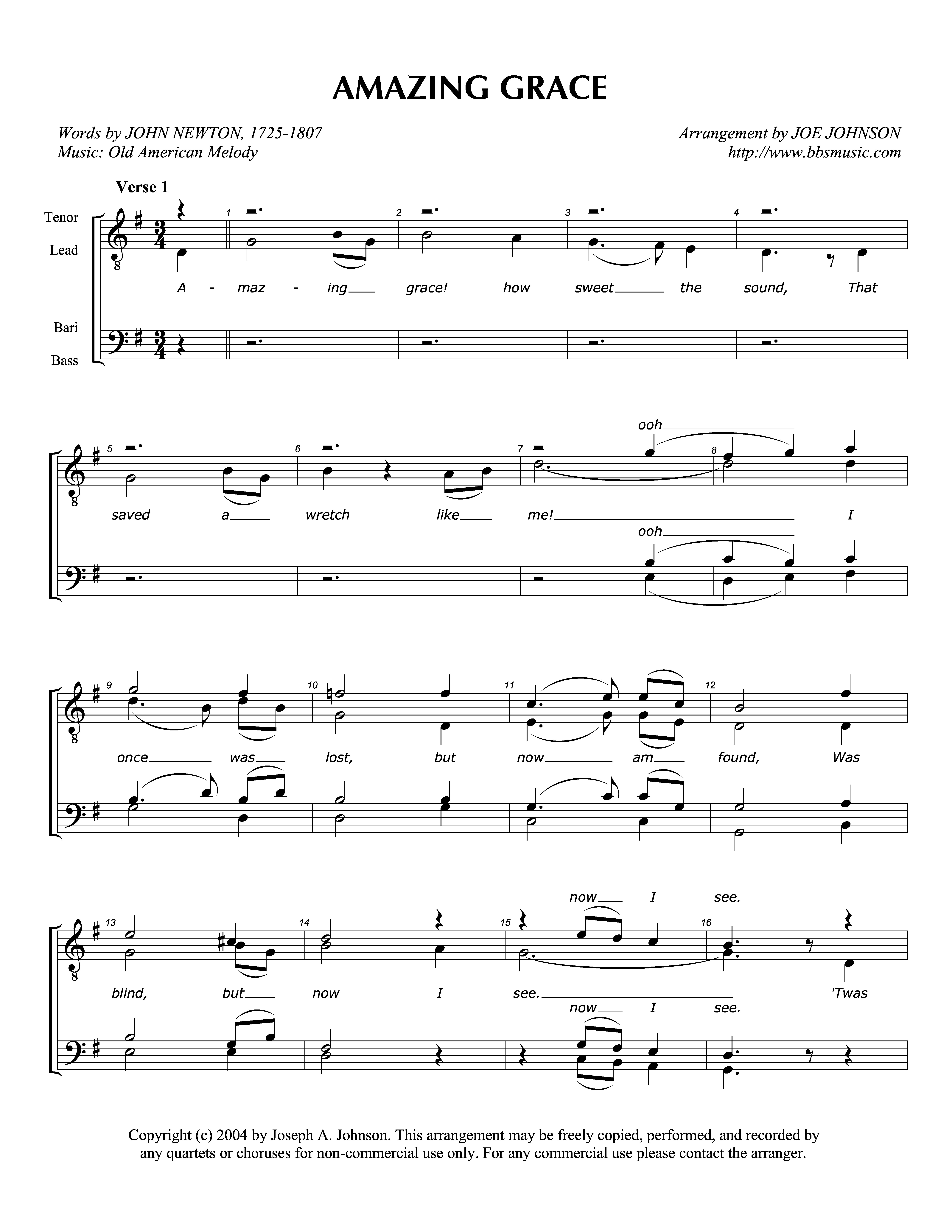 Amazing Grace page 1