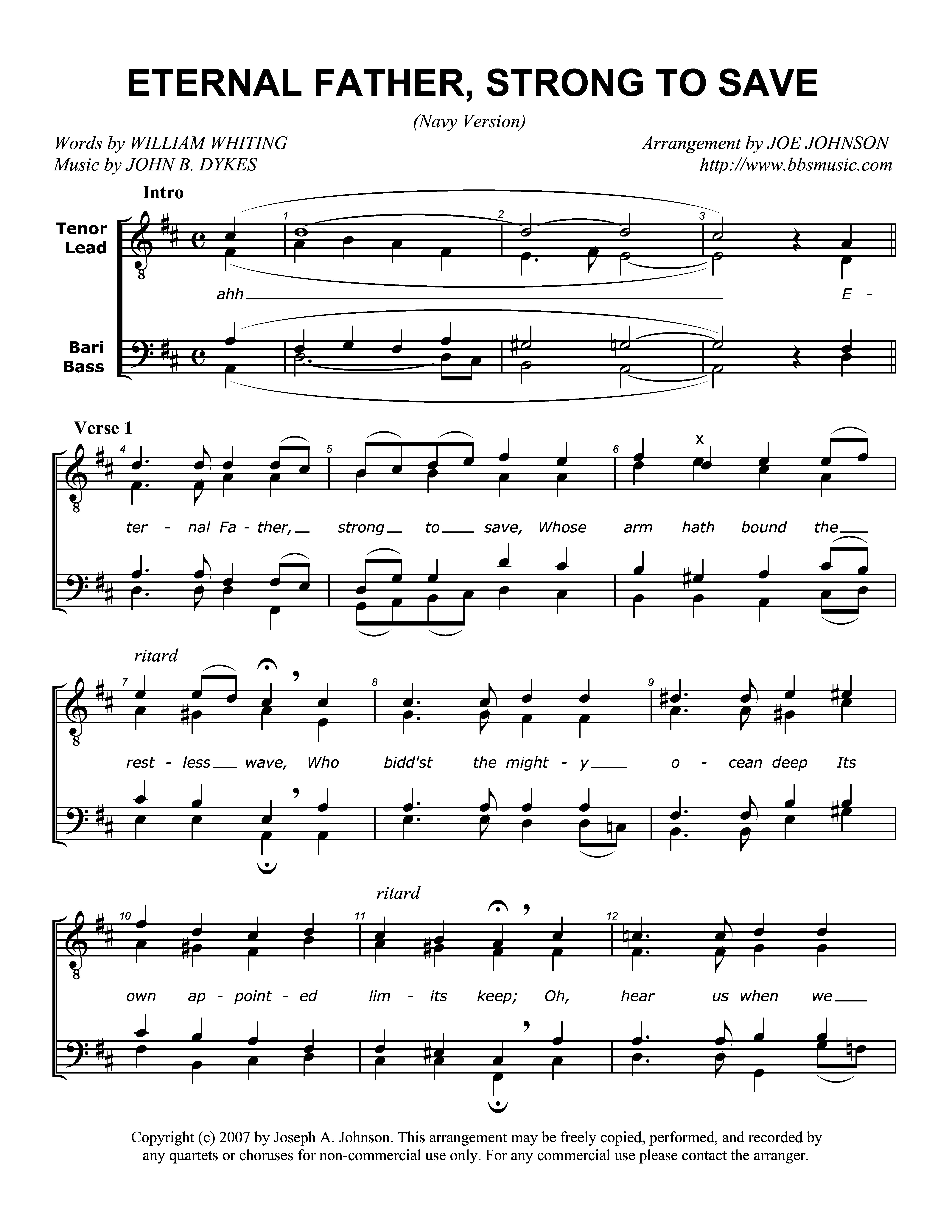 Eternal Father, Strong to Save page 1
