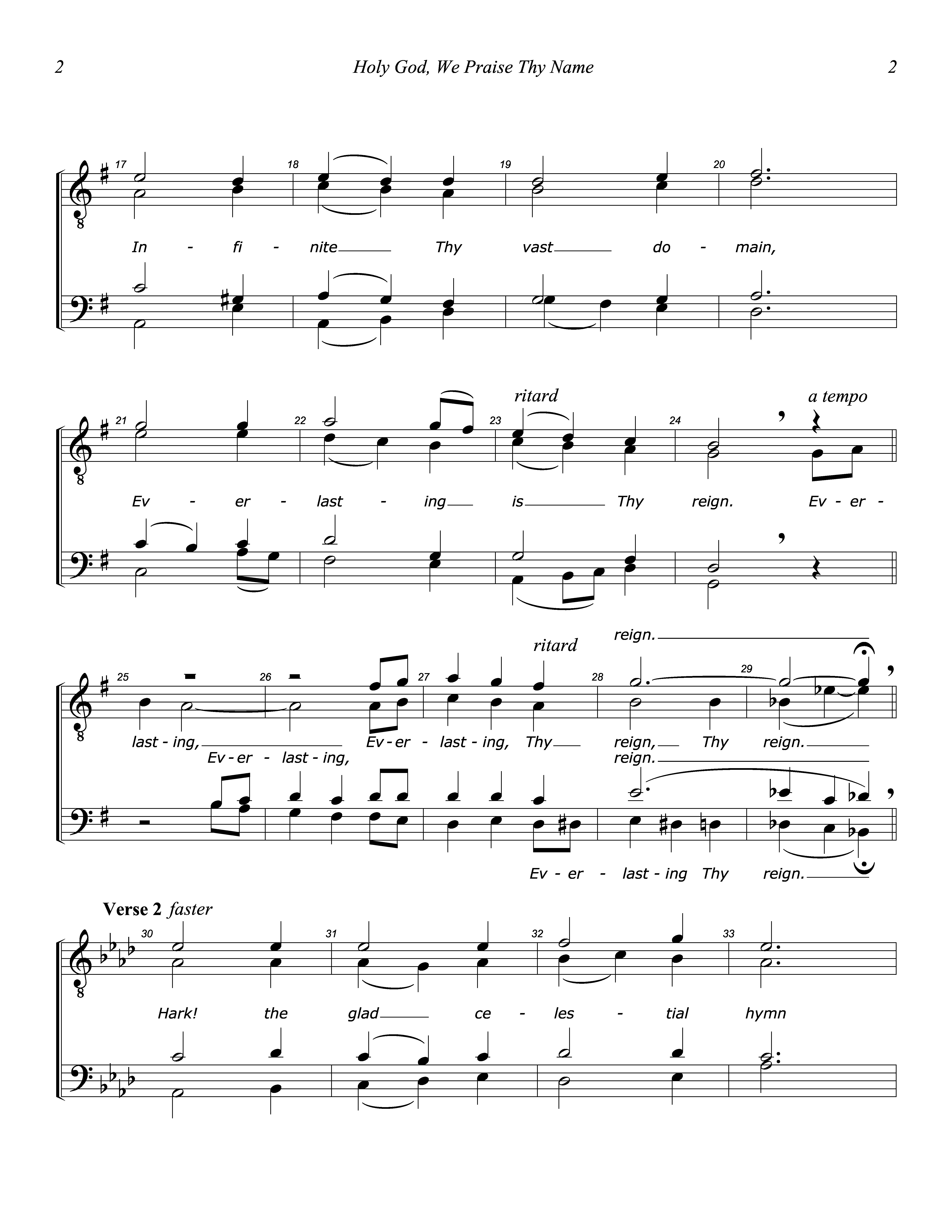 Holy God, We Praise Thy Name page 2