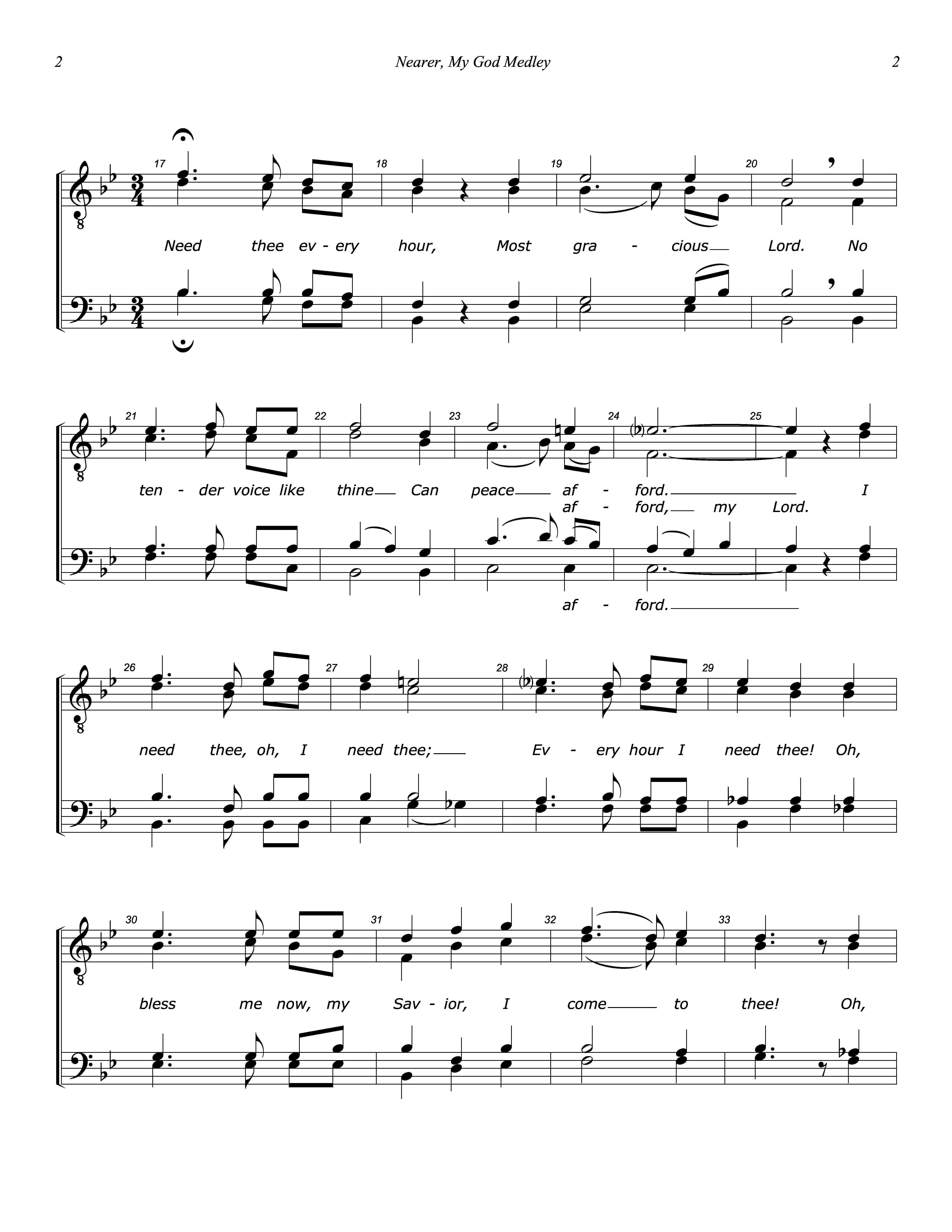 Nearer, My God Medley page 2