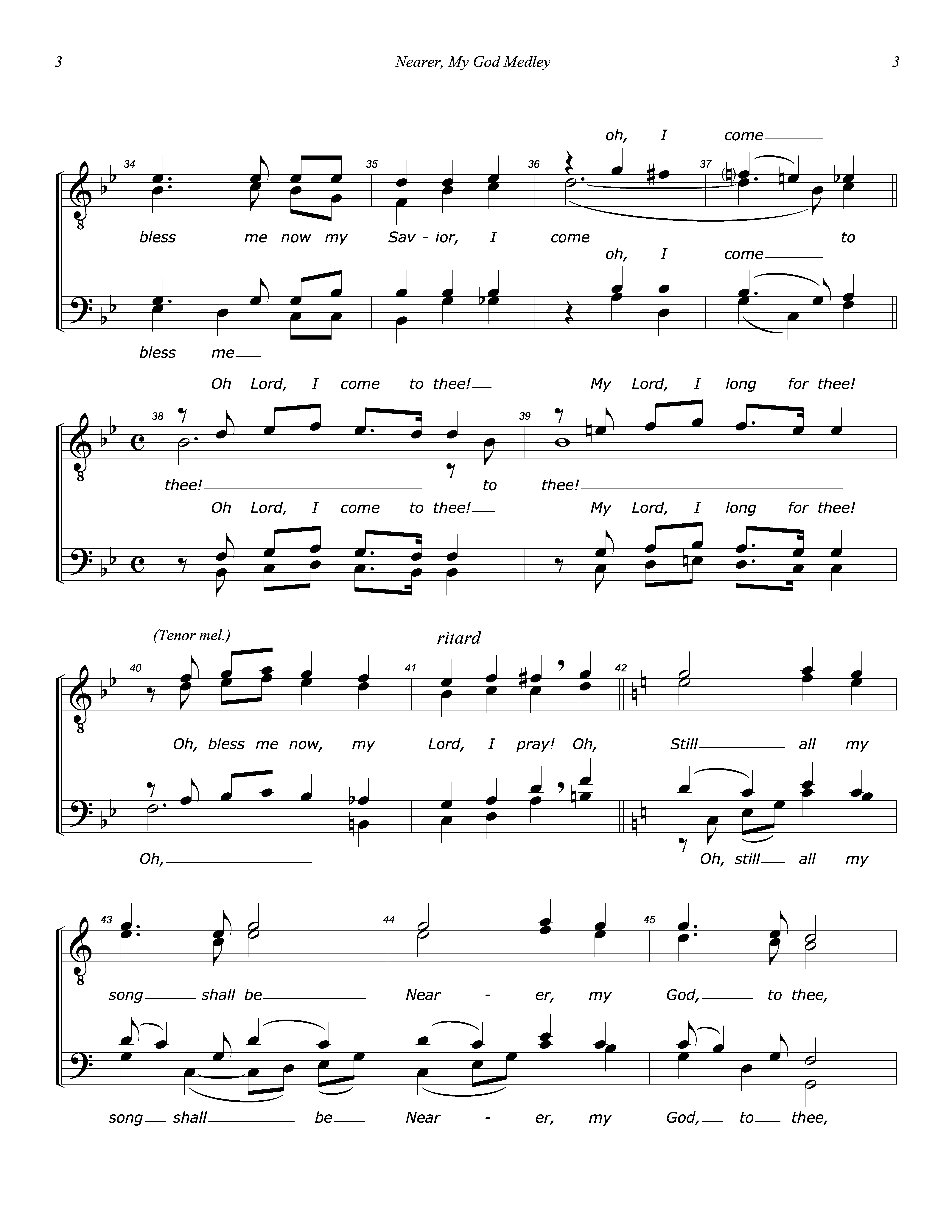 Nearer, My God Medley page 3