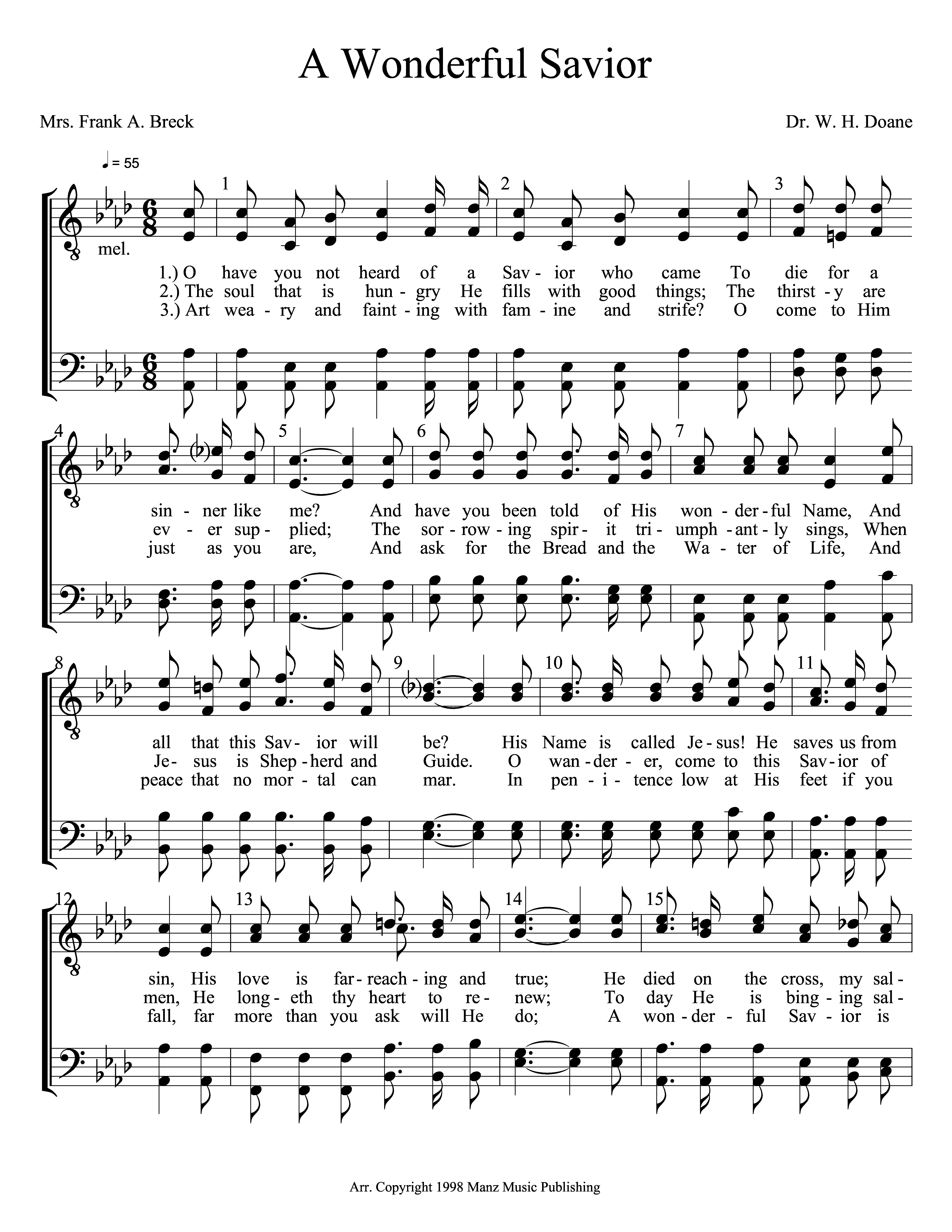 A Wonderful Savior page 1