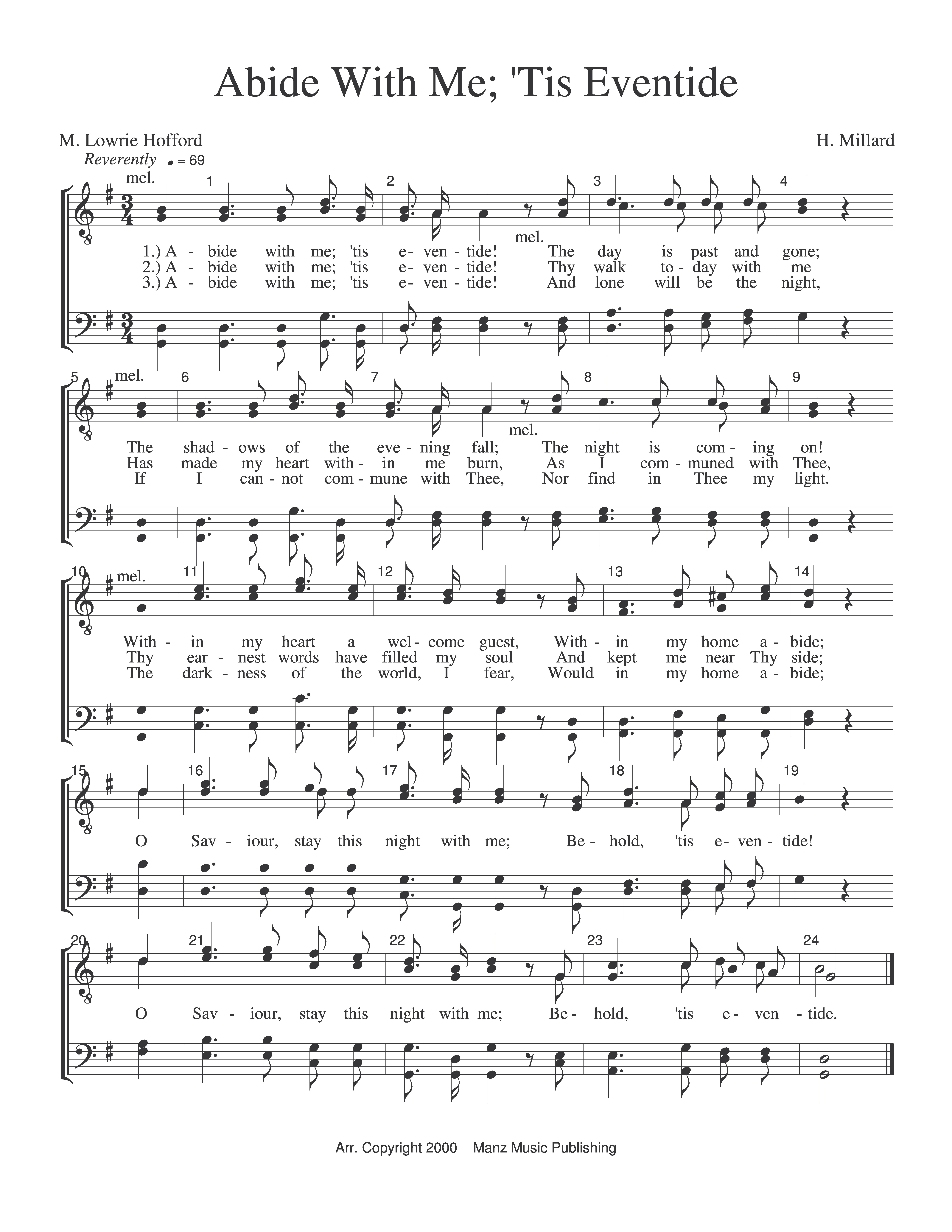 Abide With Me 'Tis Eventide
