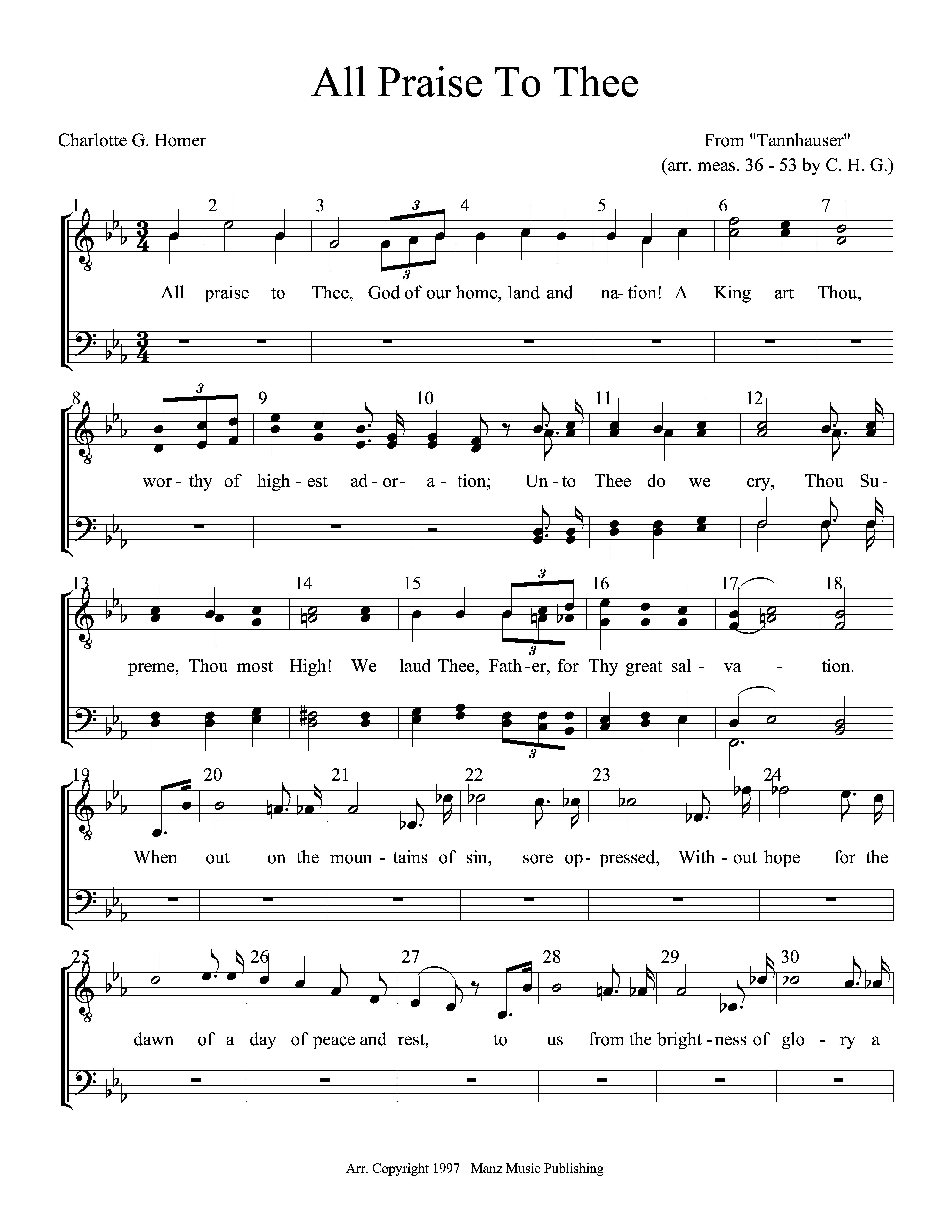 All Praise To Thee page 1