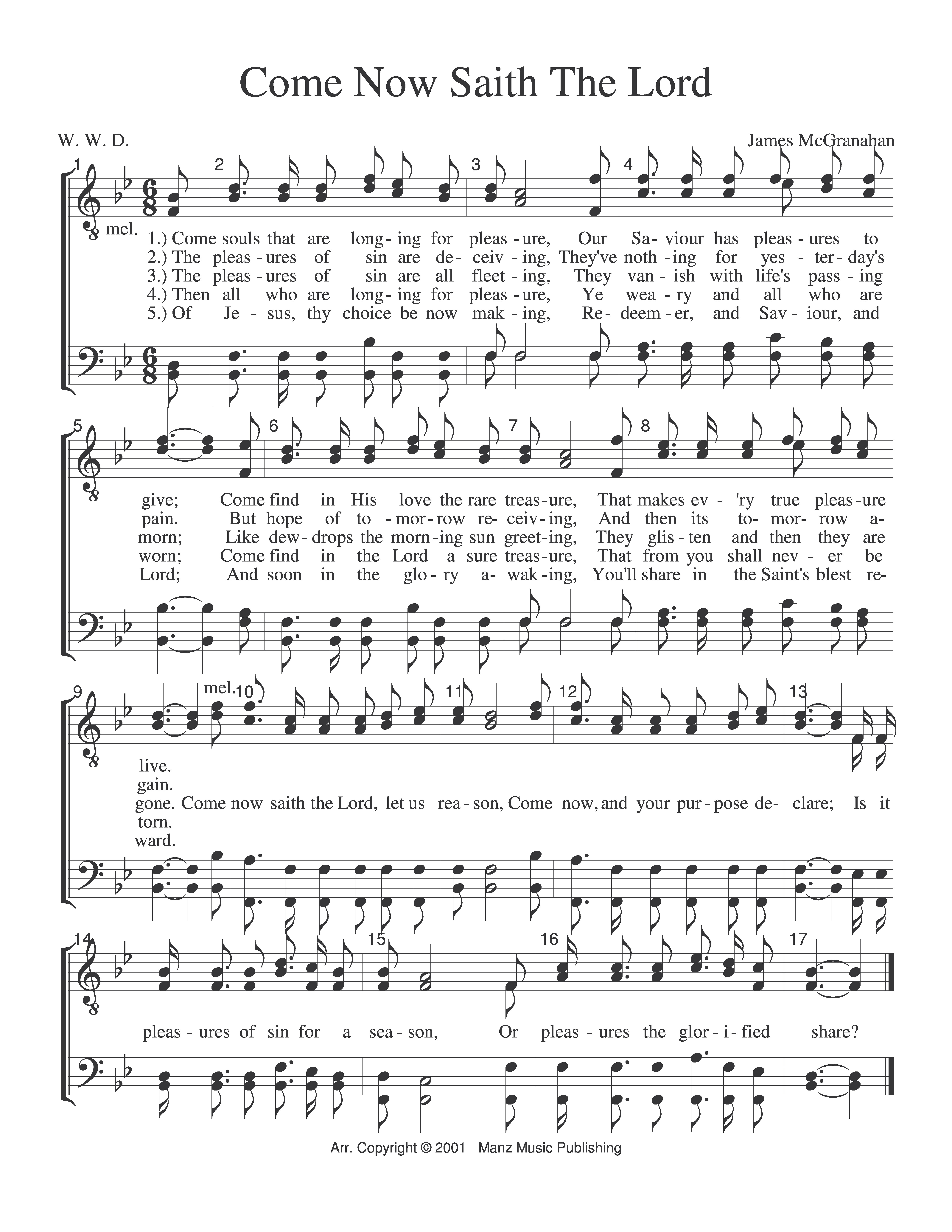 Come Now Saith The Lord