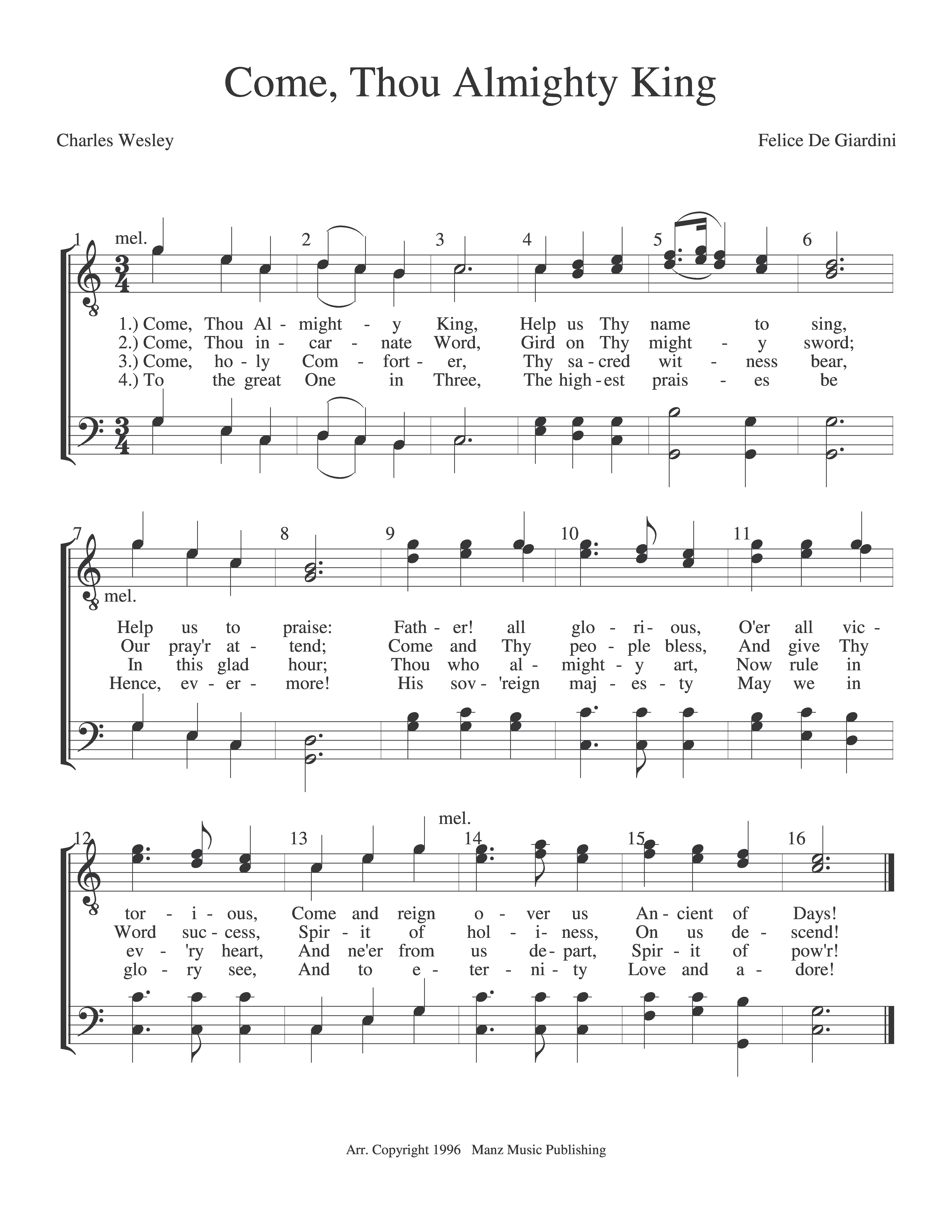 Come, Thou Almighty King
