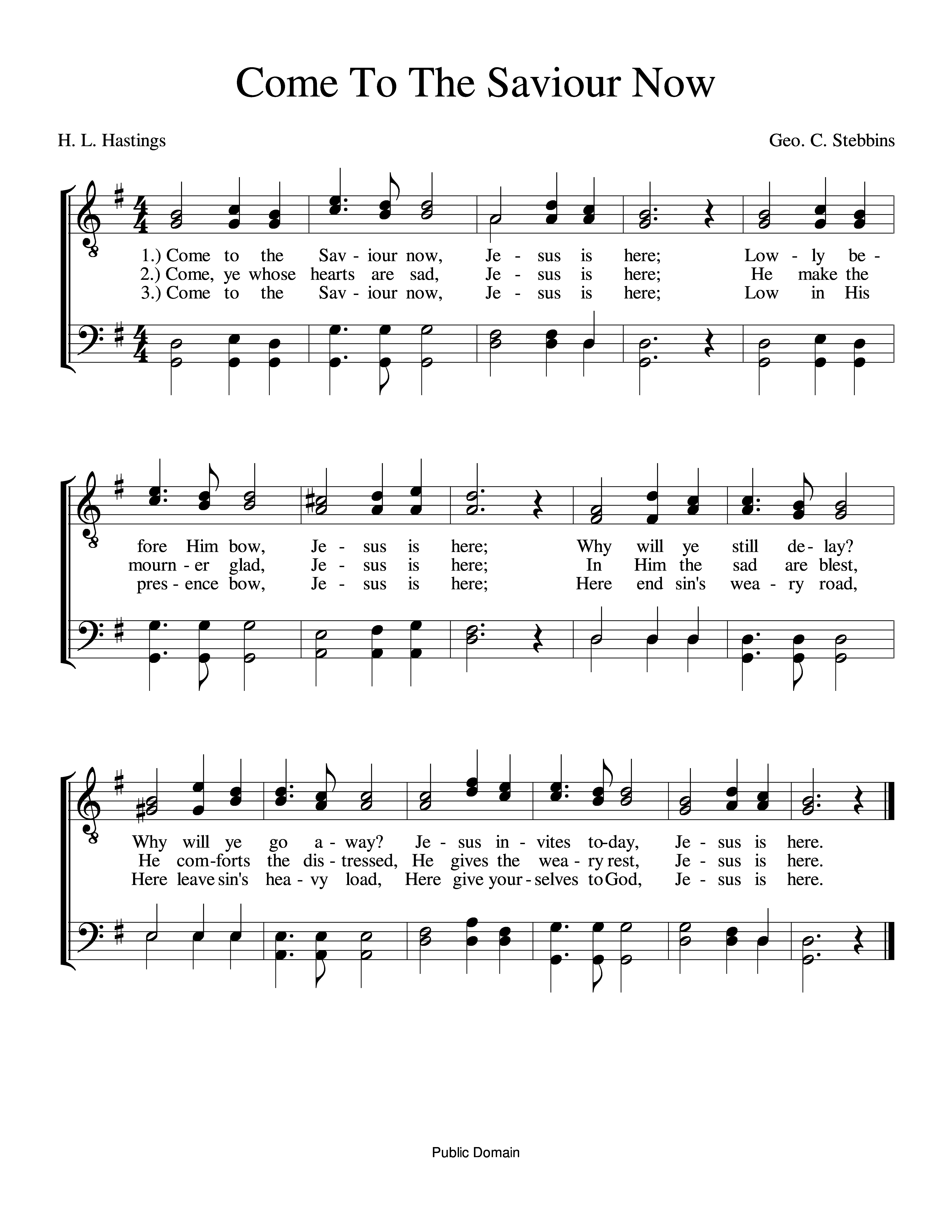 Come To The Saviour Now (Stebbins)