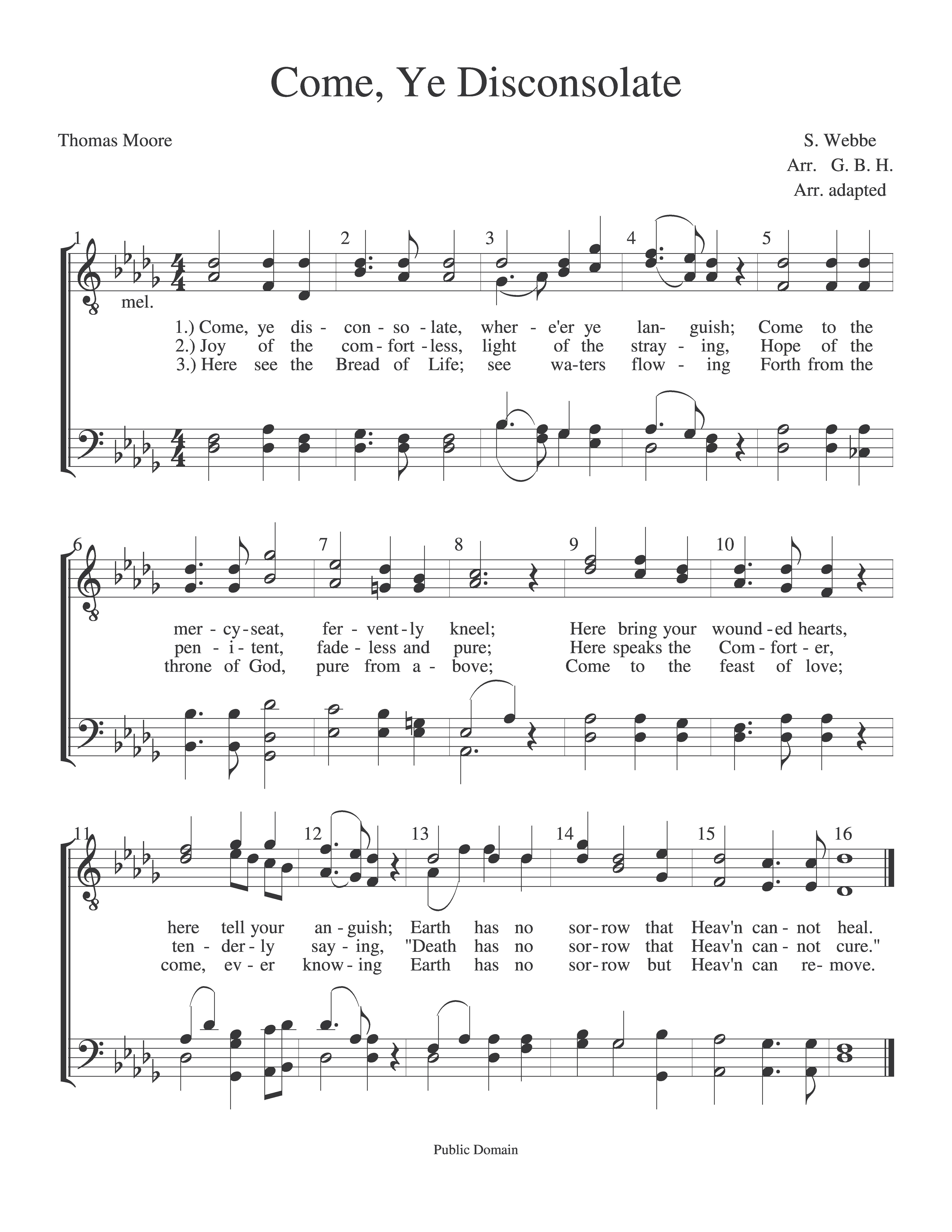 Come, Ye Disconsolate