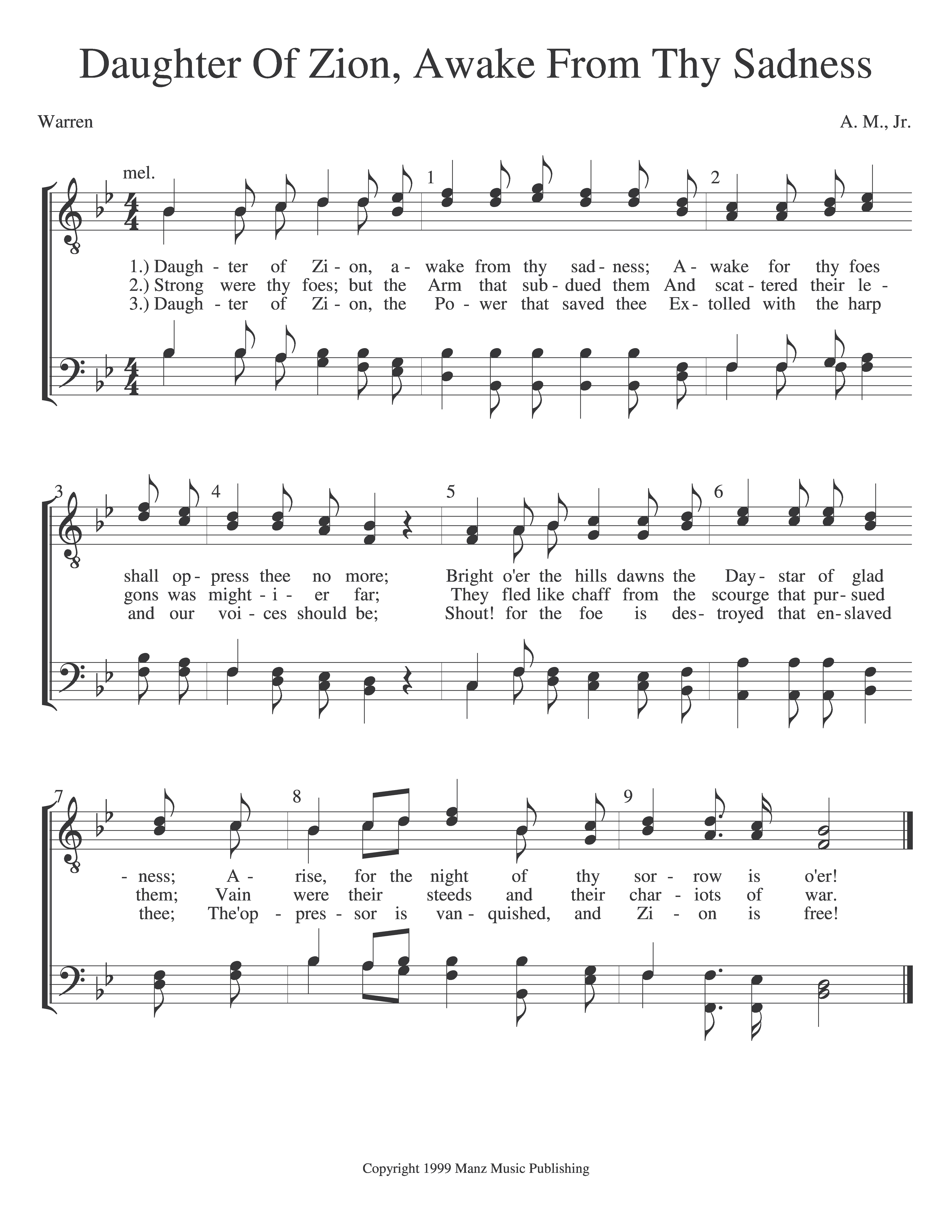 Daughter Of Zion, Awake
