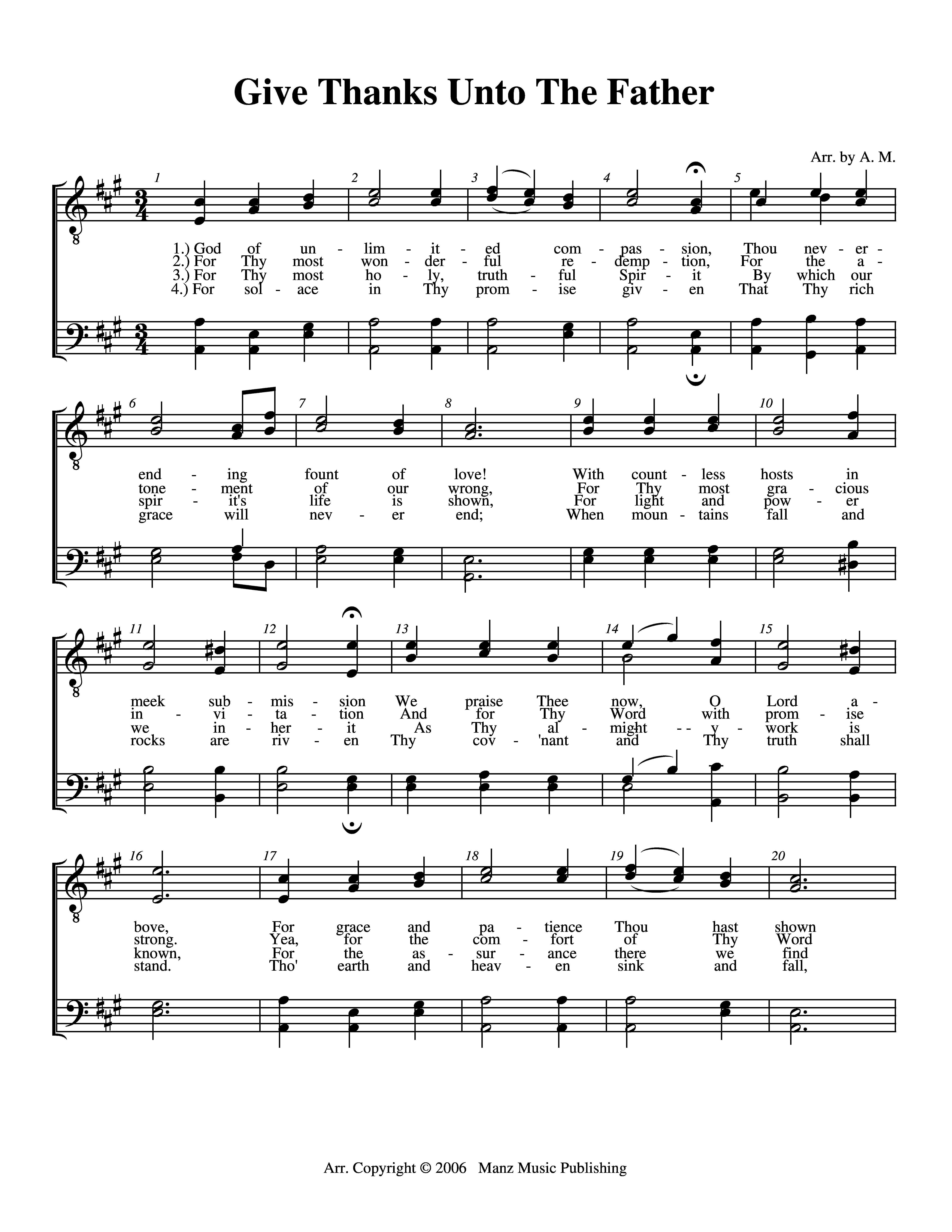 Give Thanks Unto The Father page 1