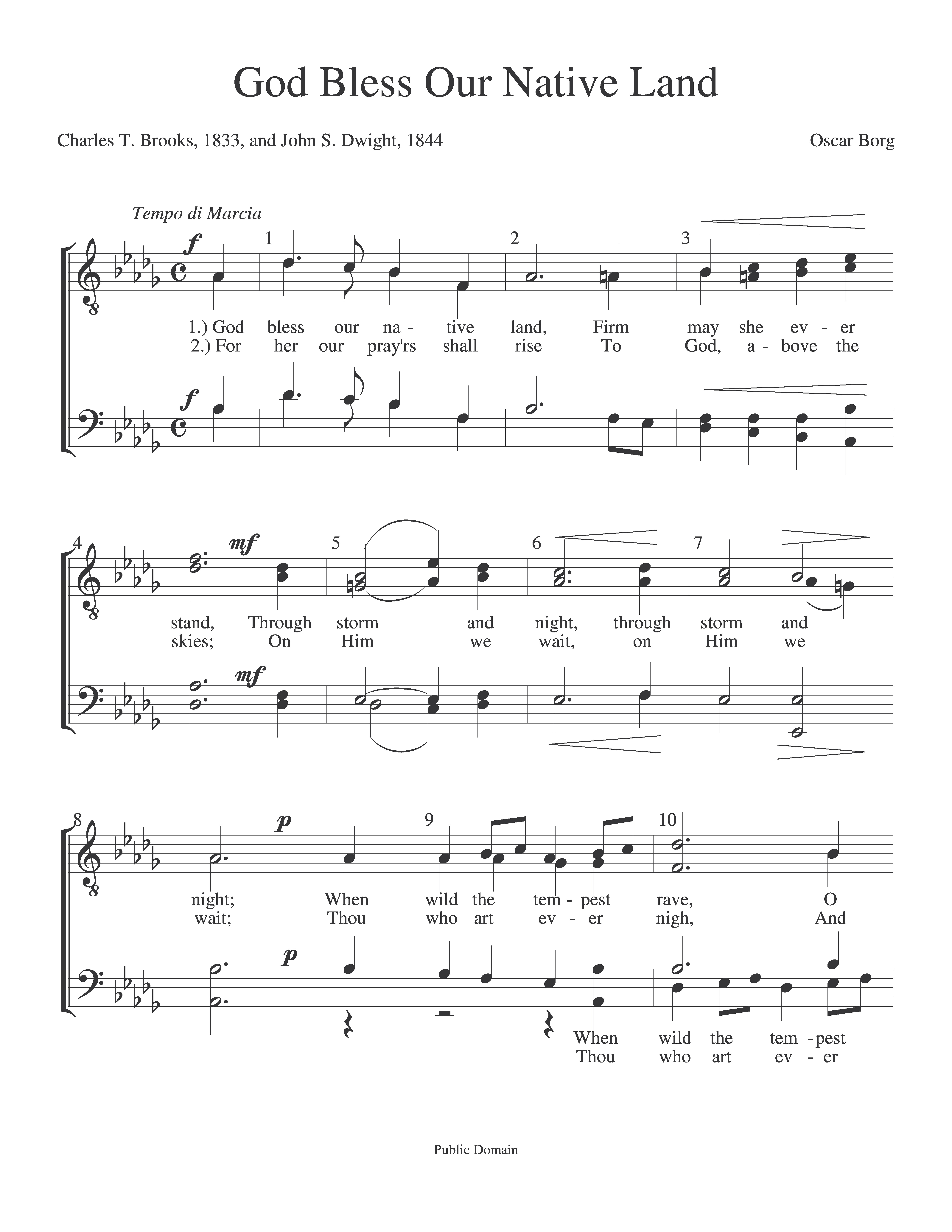 God Bless Our Native Land page 1