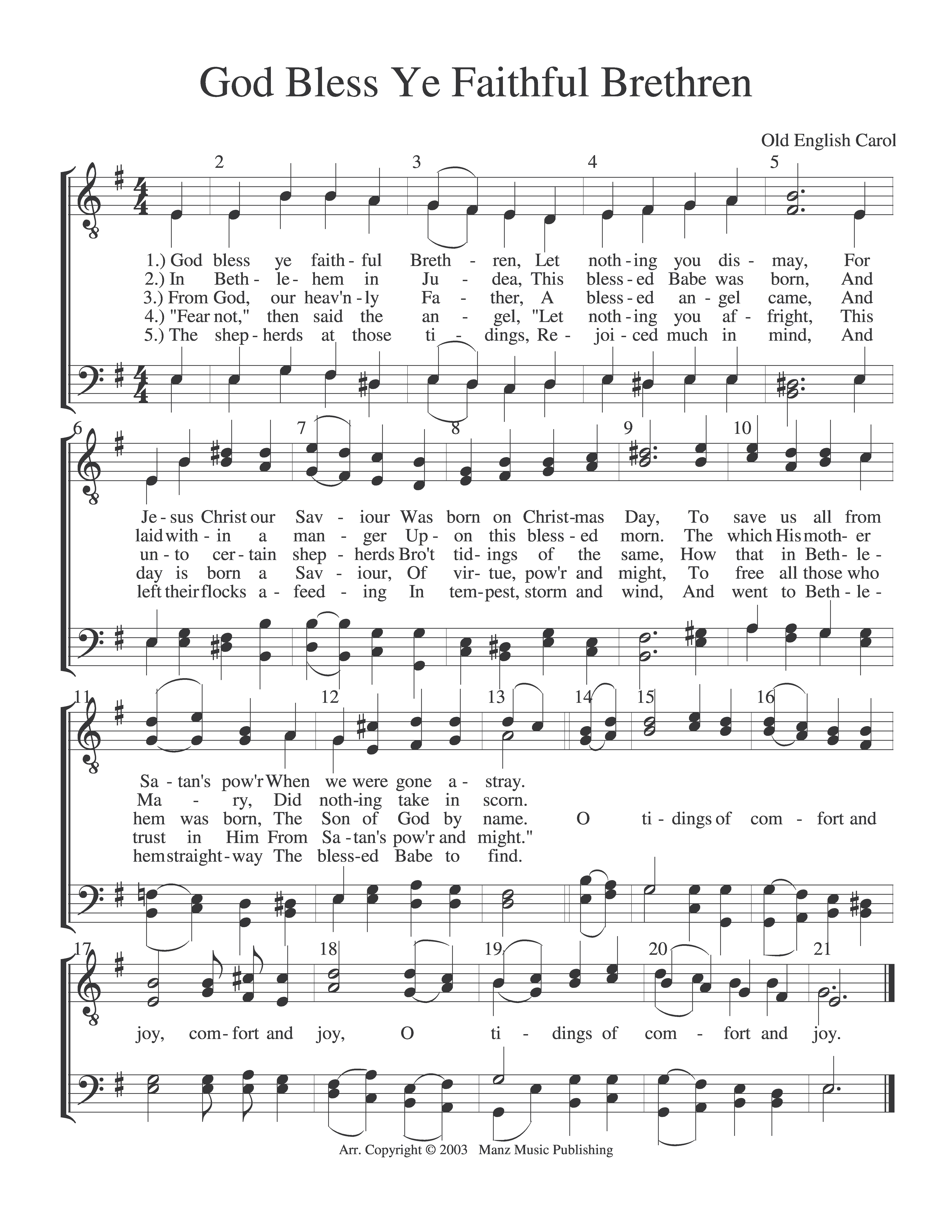 God Bless Ye Faithful Brethren