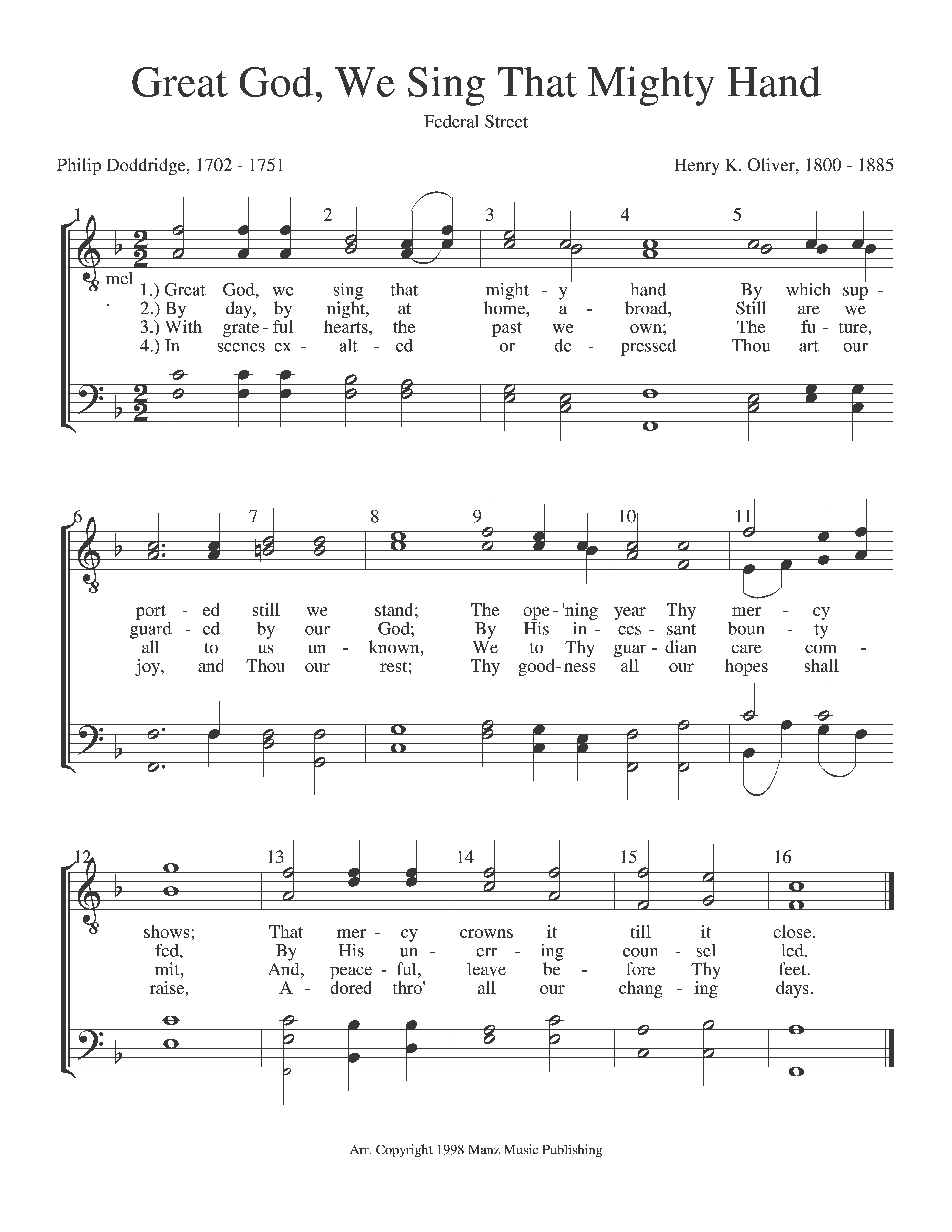 Great God, We Sing That Mighty Hand