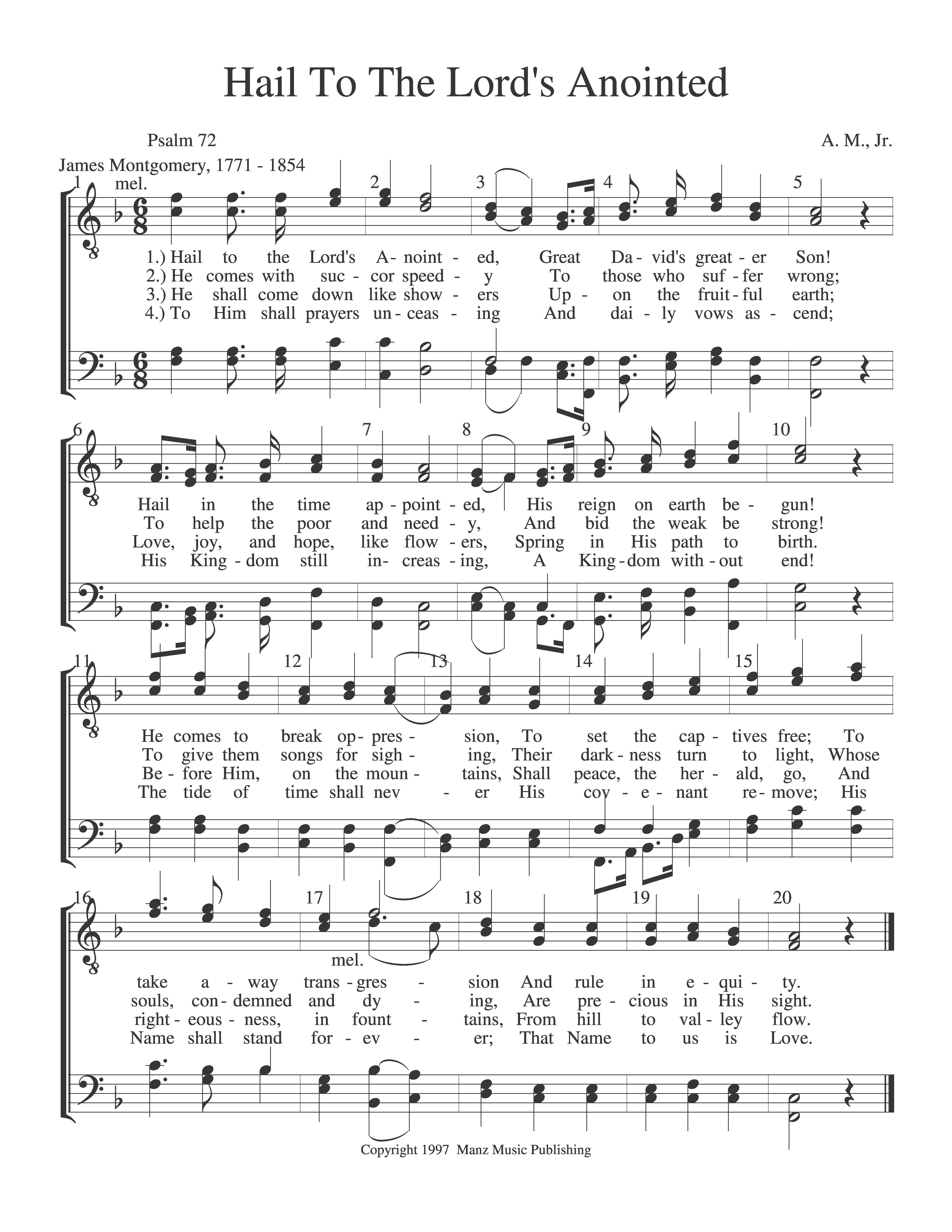 Hail To The Lord's Anointed