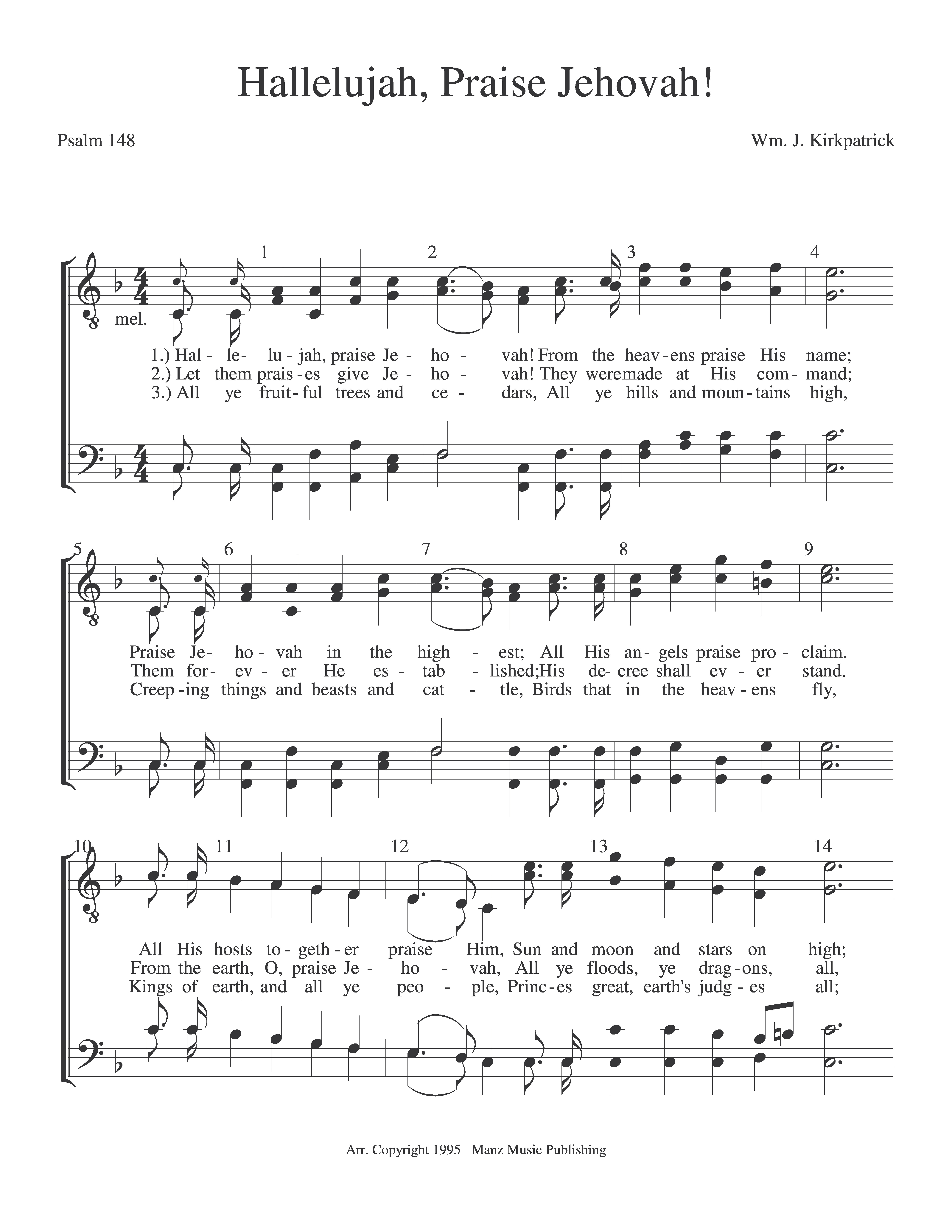Hallelujah, Praise Jehovah page 1