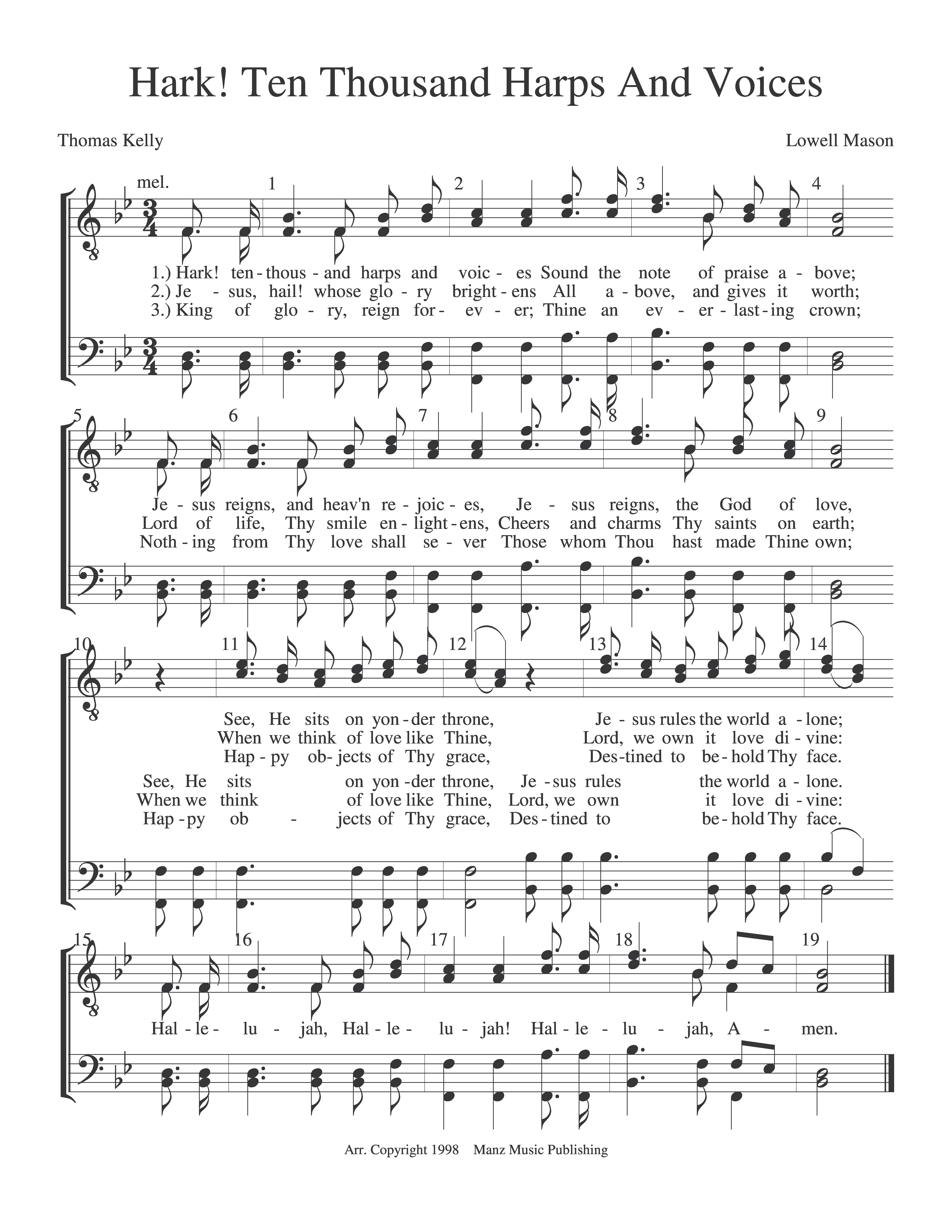 Hark! Ten Thousand Harps And Voices