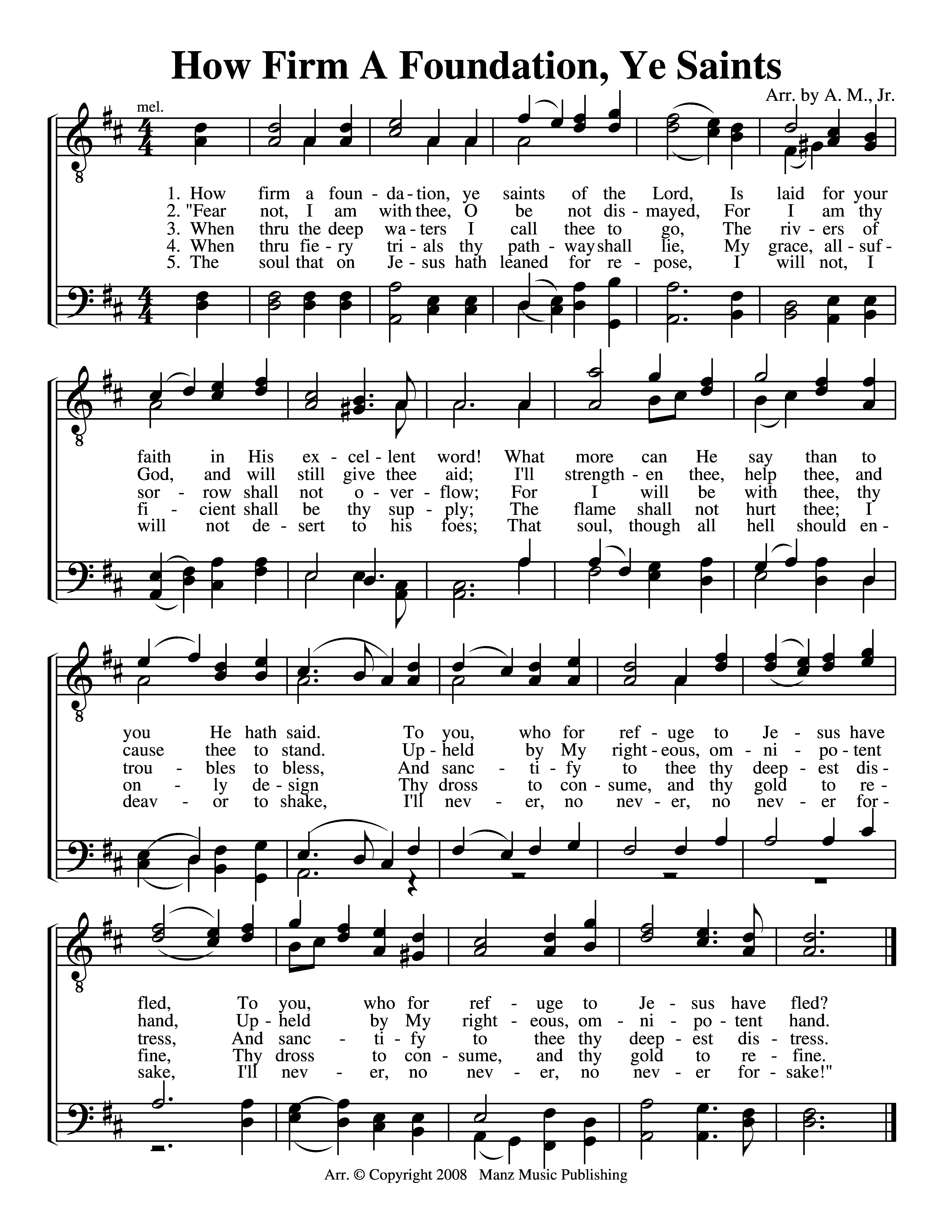 How Firm A Foundation, Ye Saints