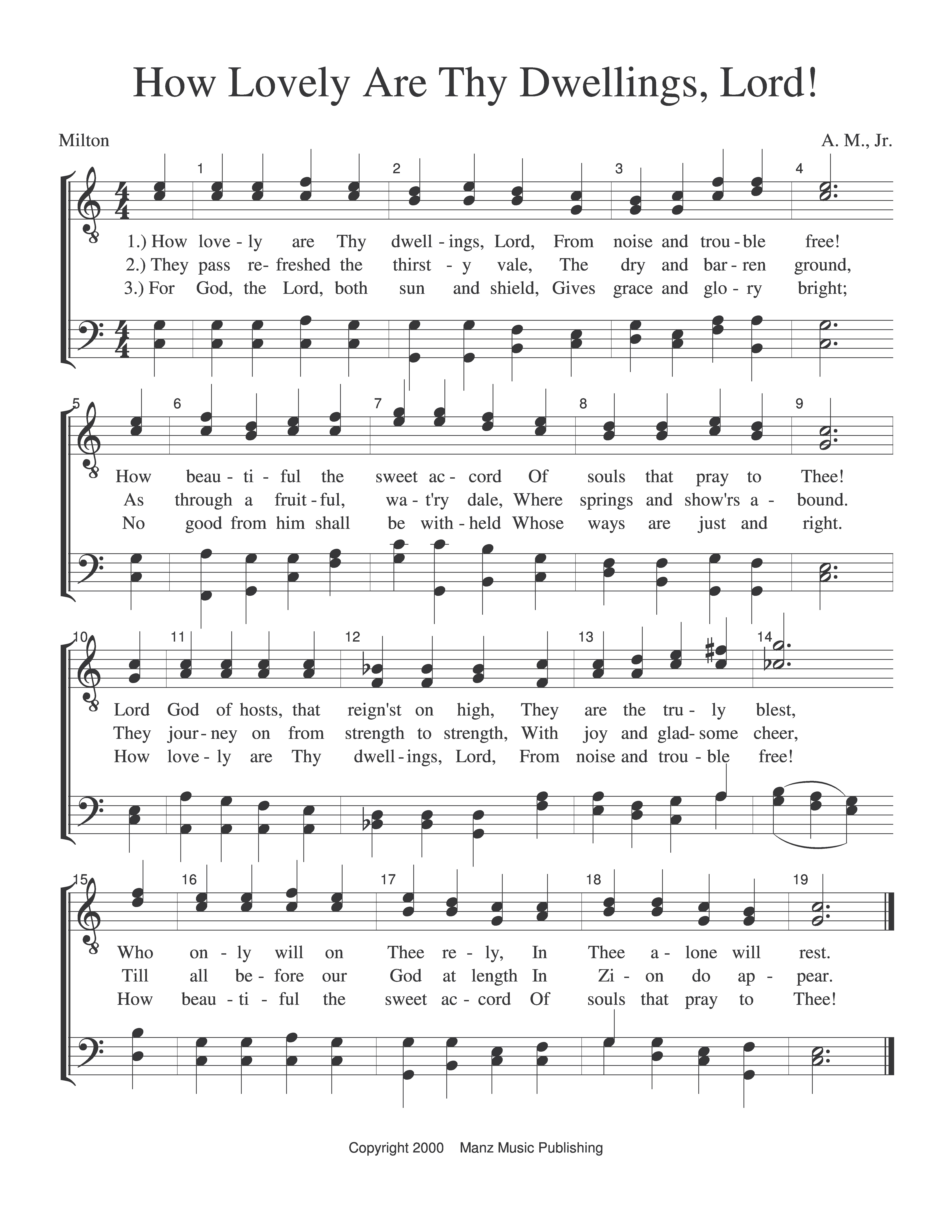 How Lovely Are Thy Dwellings, Lord