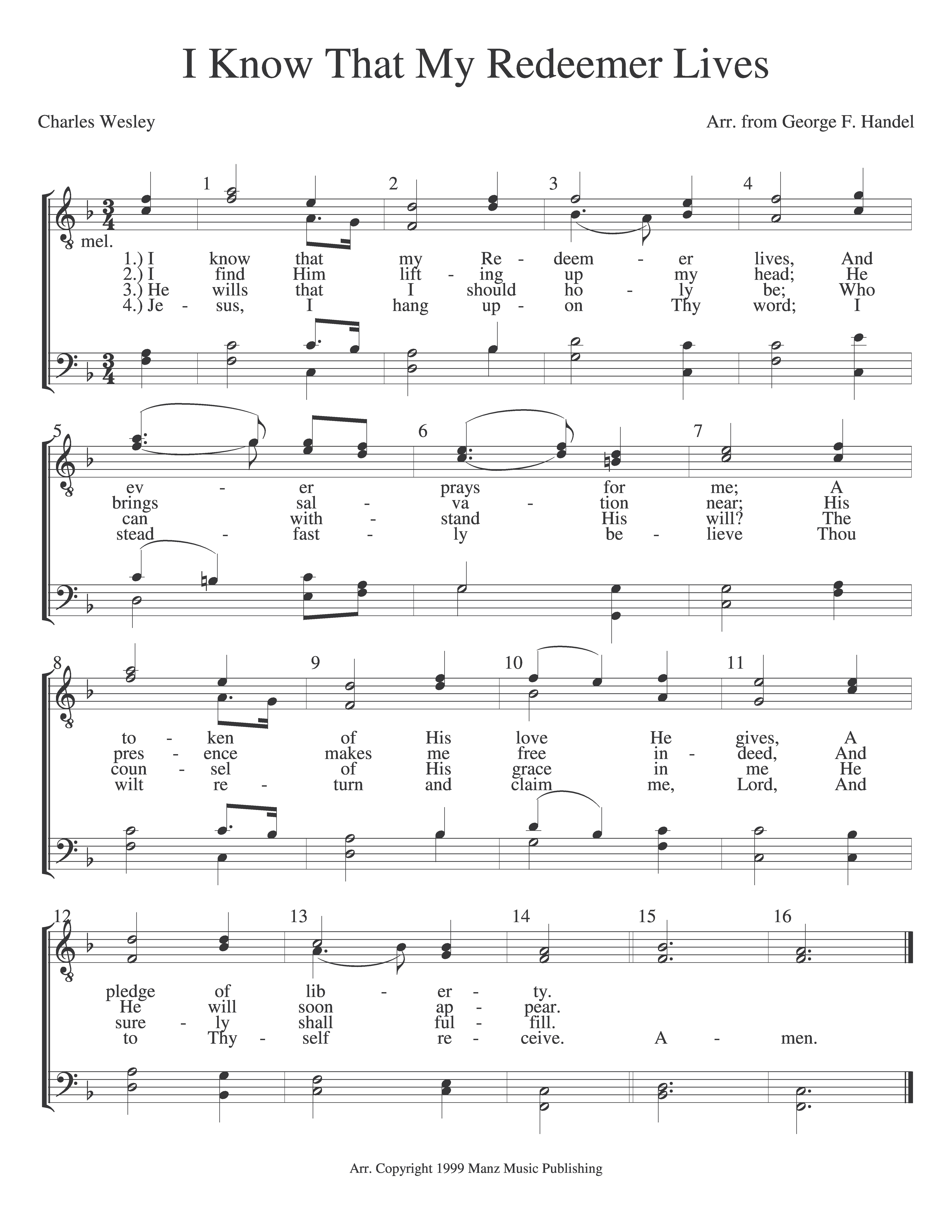 I Know That My Redeemer Lives (Handel)