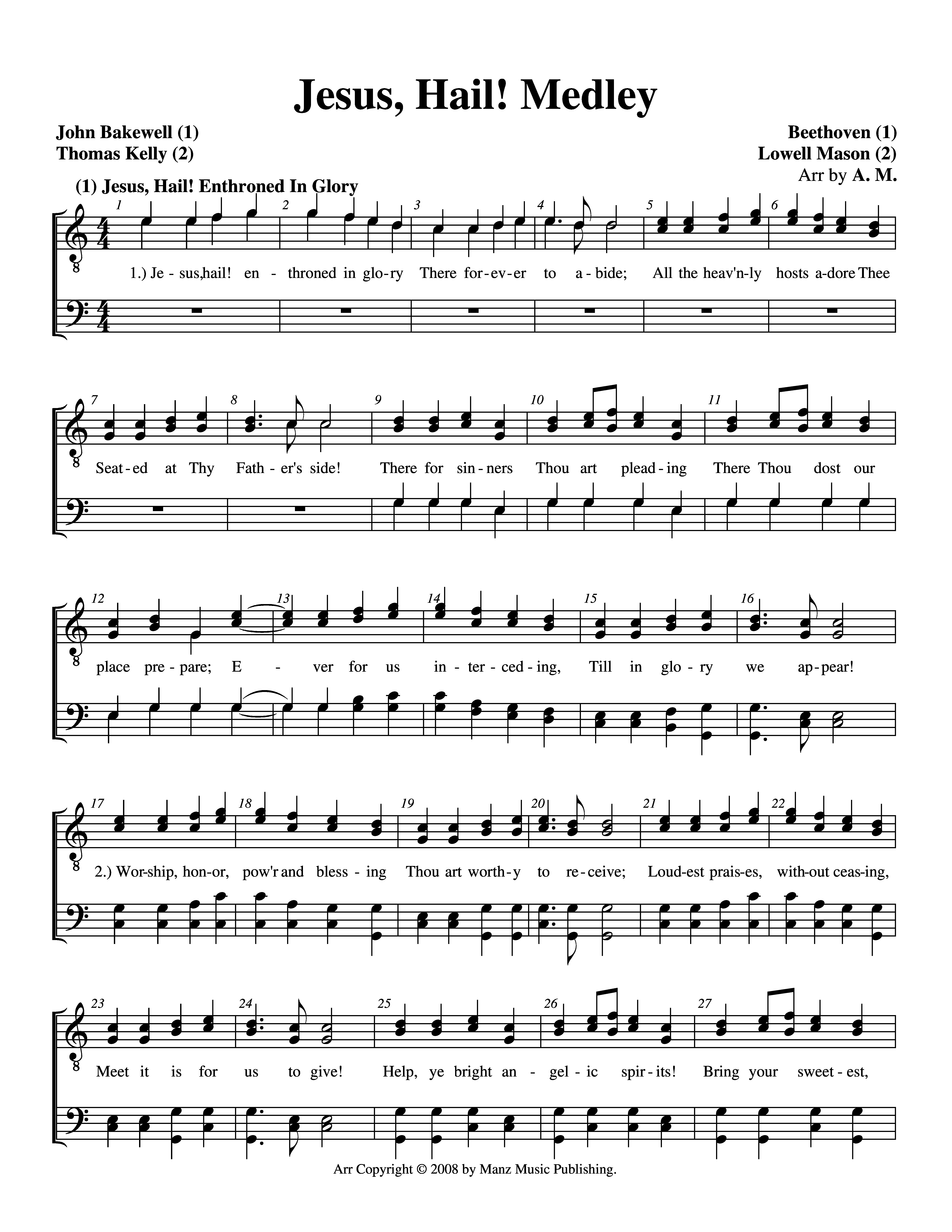 Jesus, Hail! Medley page 1