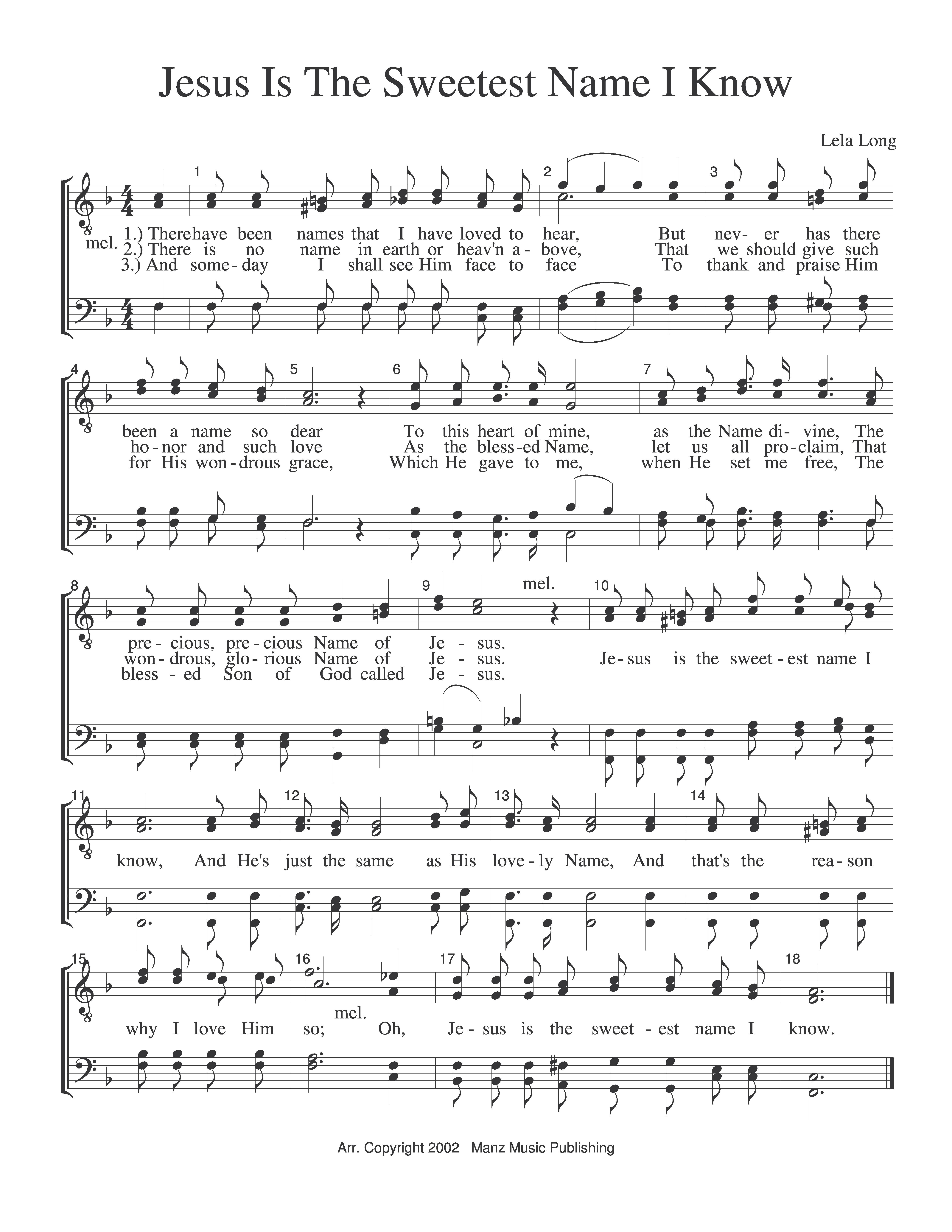 Jesus Is The Sweetest Name I Know