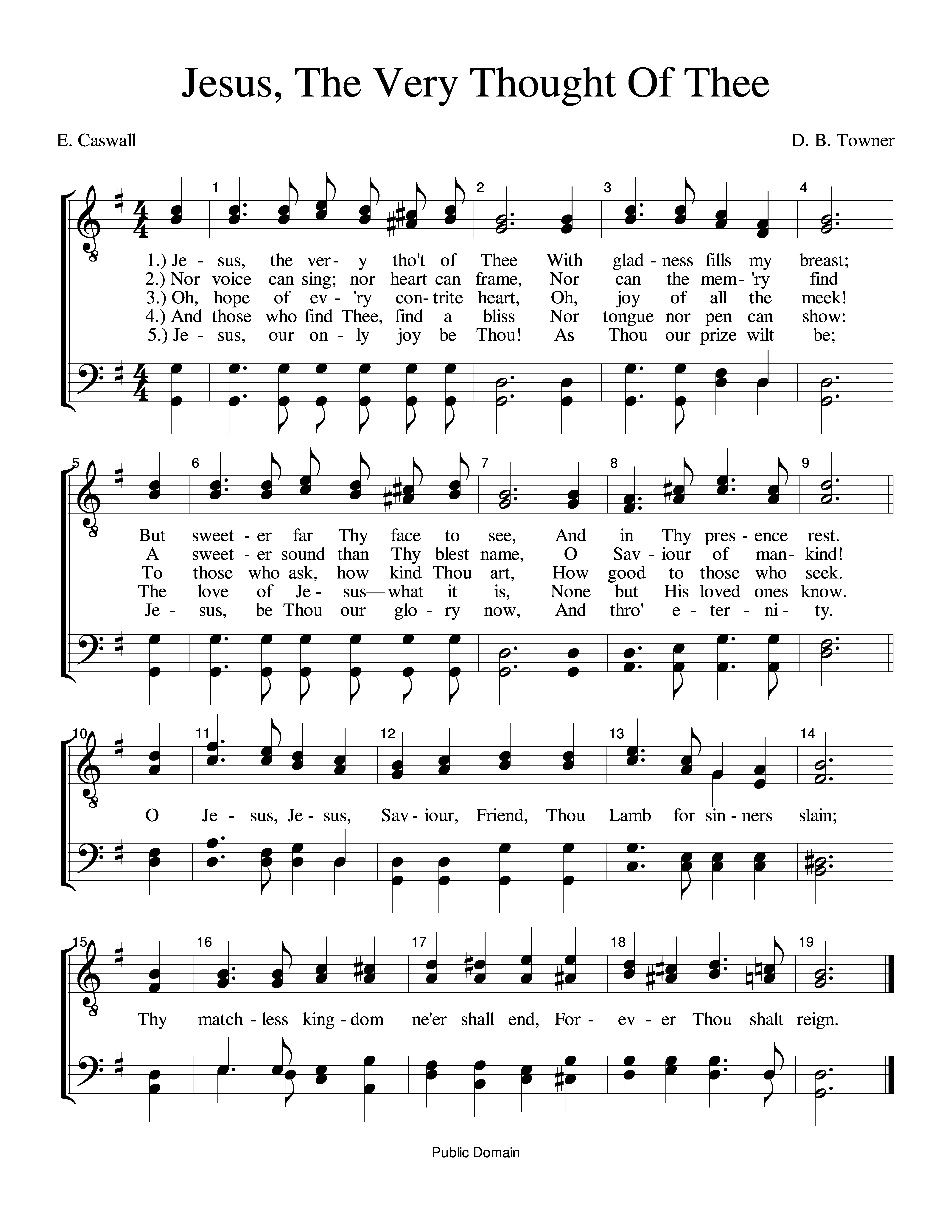 Jesus, The Very Thought Of Thee (Towner)