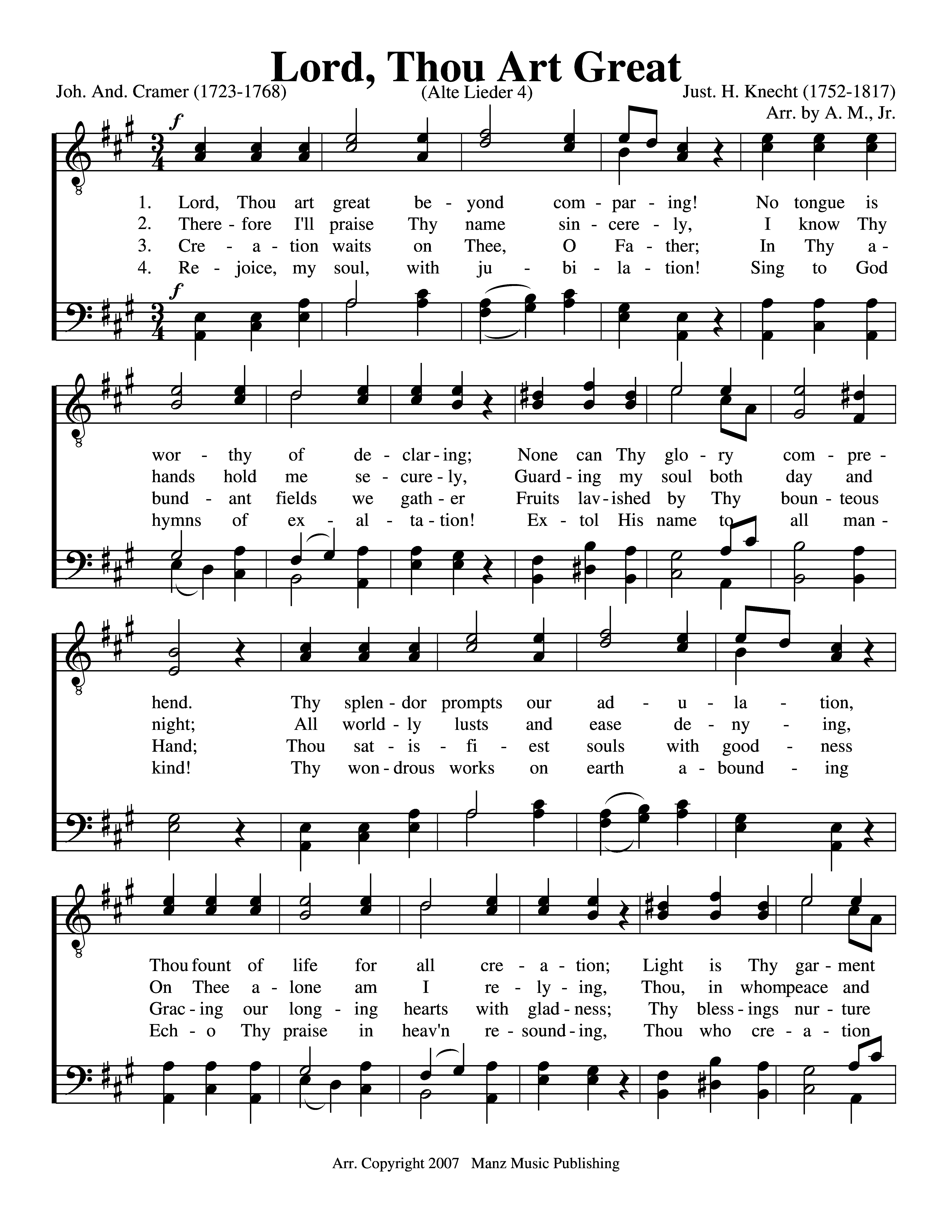Lord, Thou Art Great page 1
