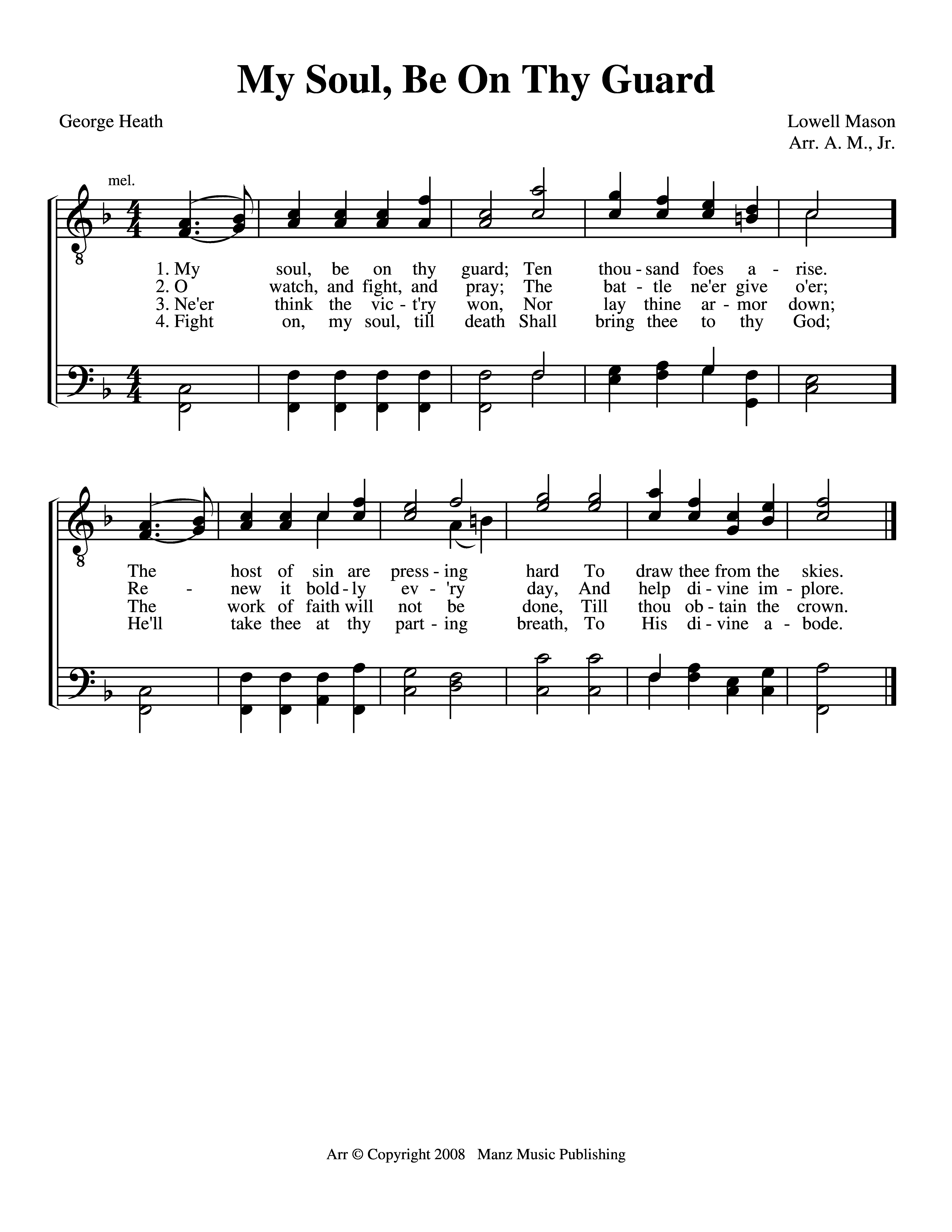 My Soul, Be On Thy Guard