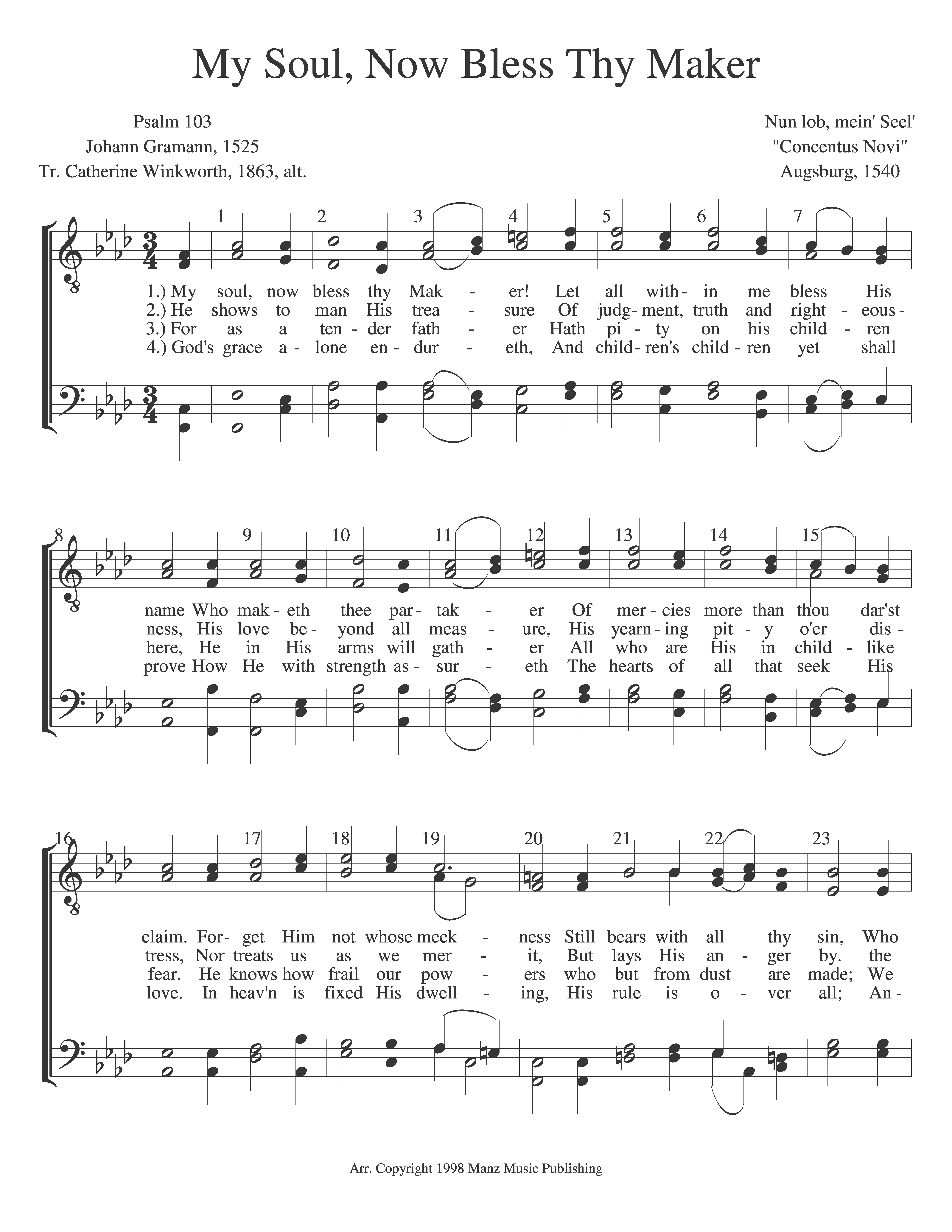 My Soul, Now Bless Thy Maker page 1