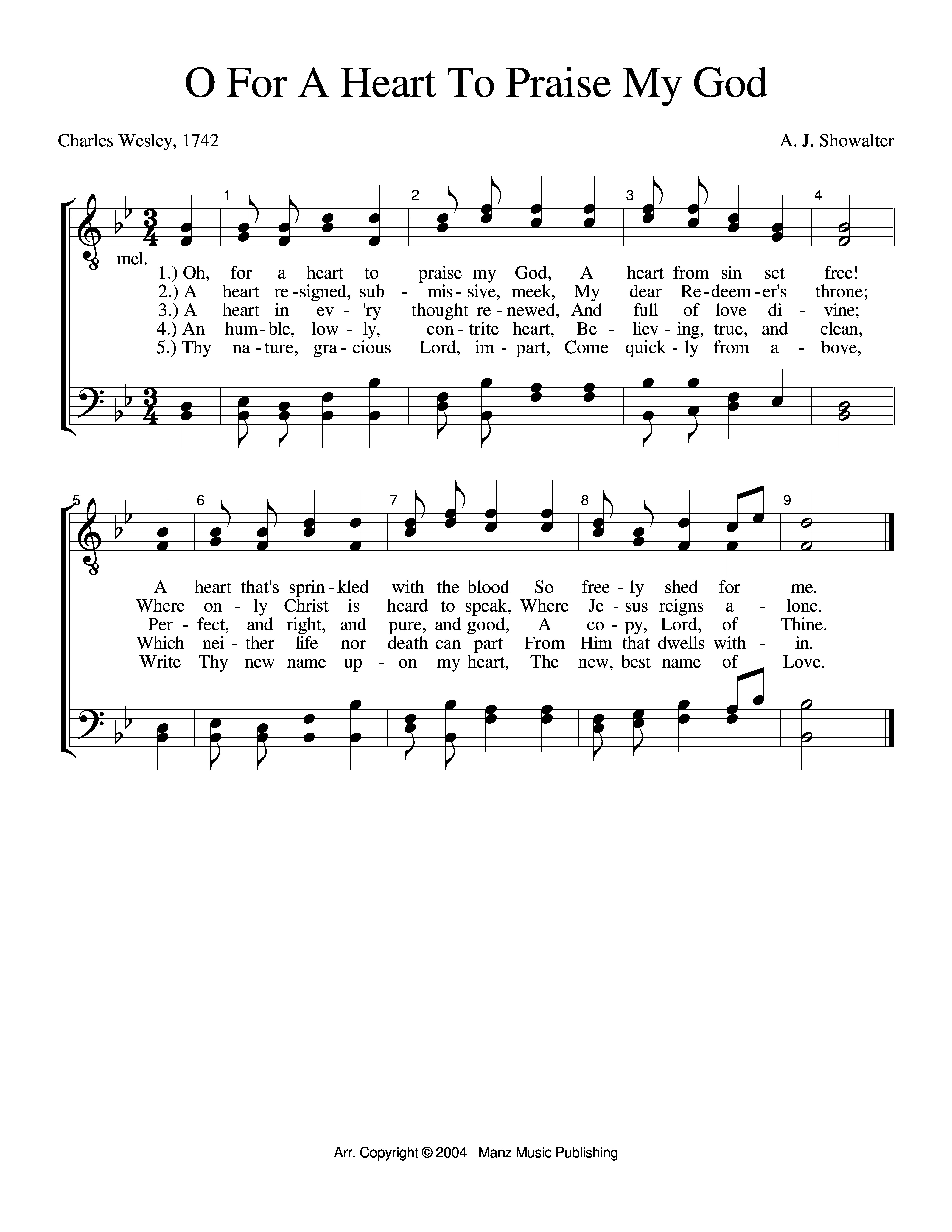 O For A Heart To Praise My God