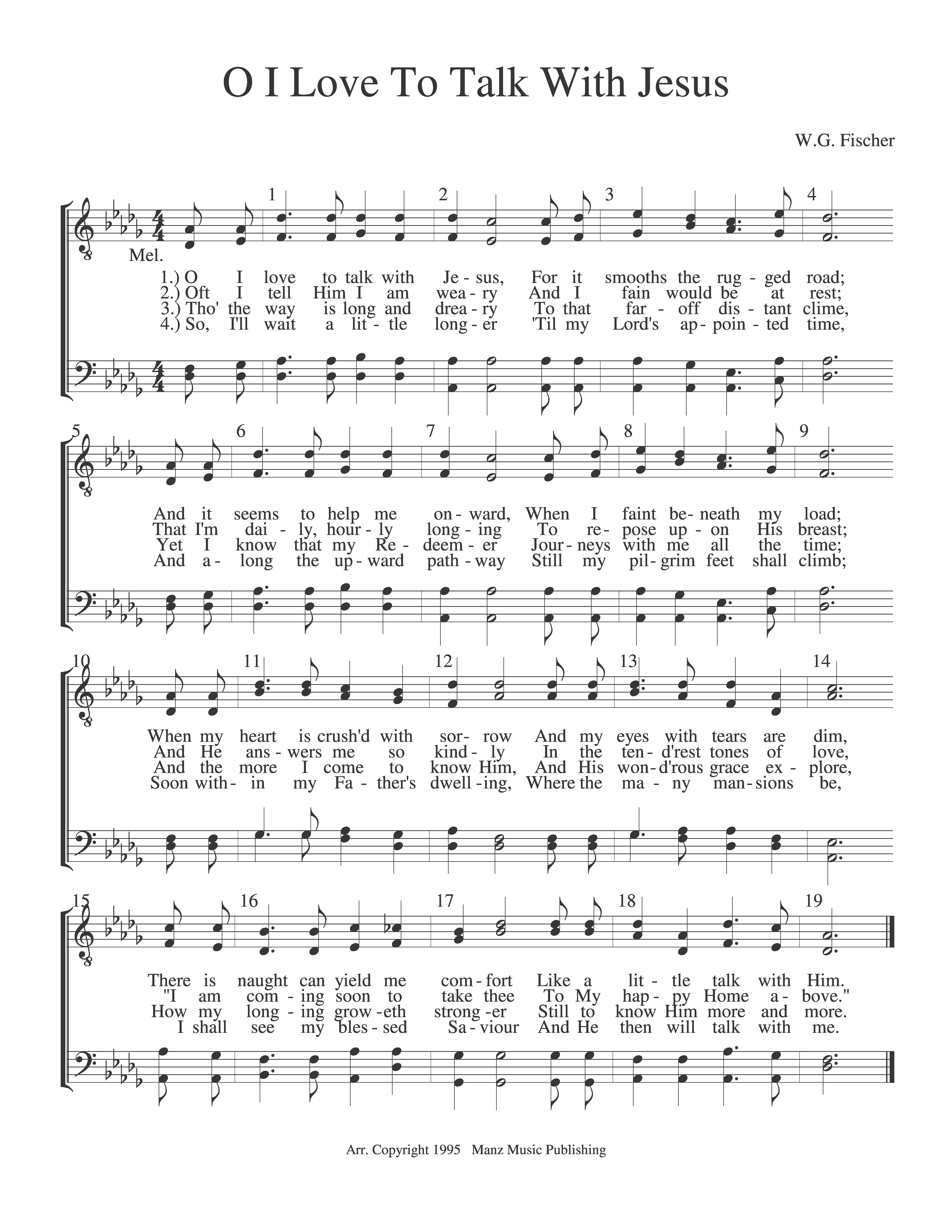 O I Love To Talk With Jesus