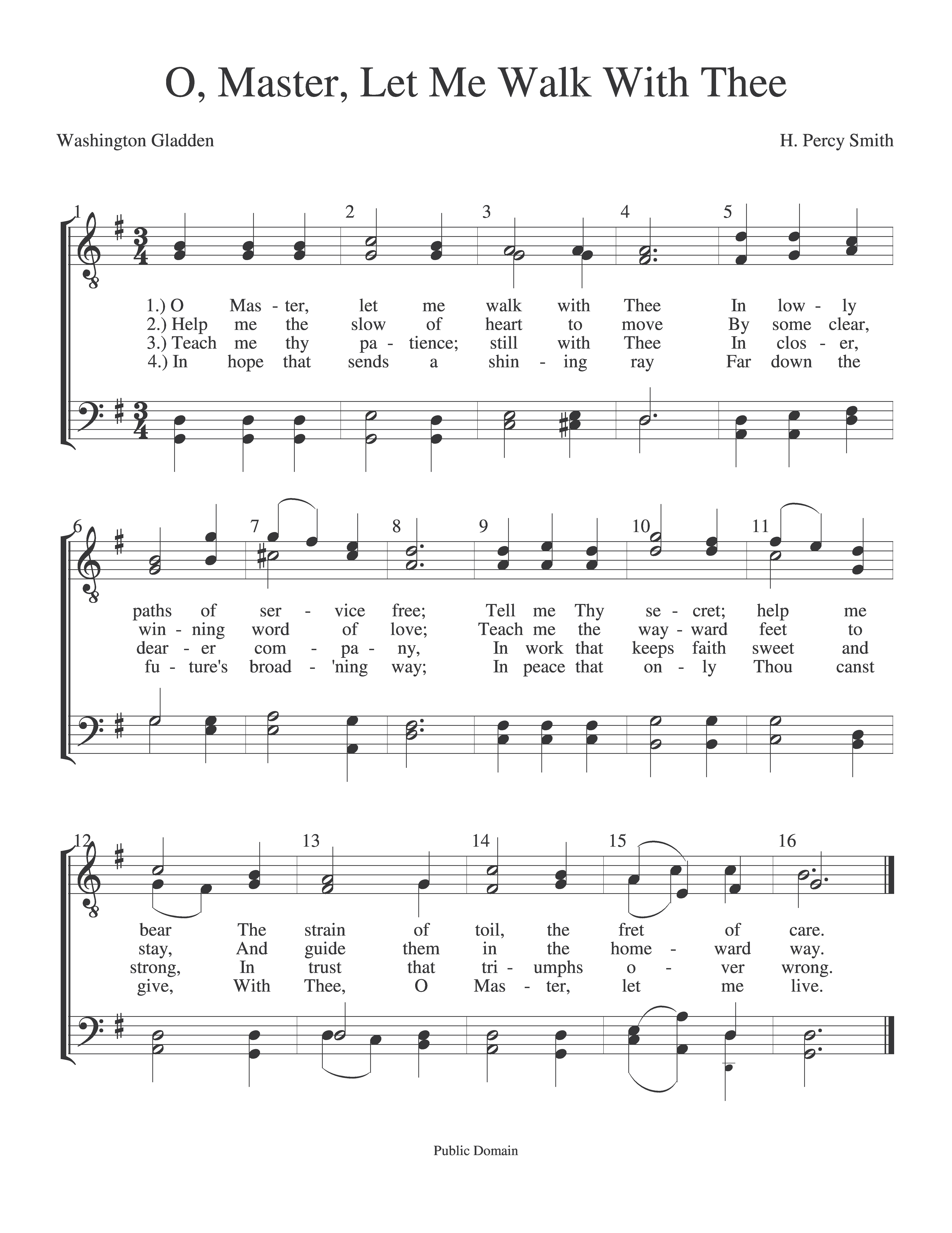 O, Master, Let Me Walk With Thee