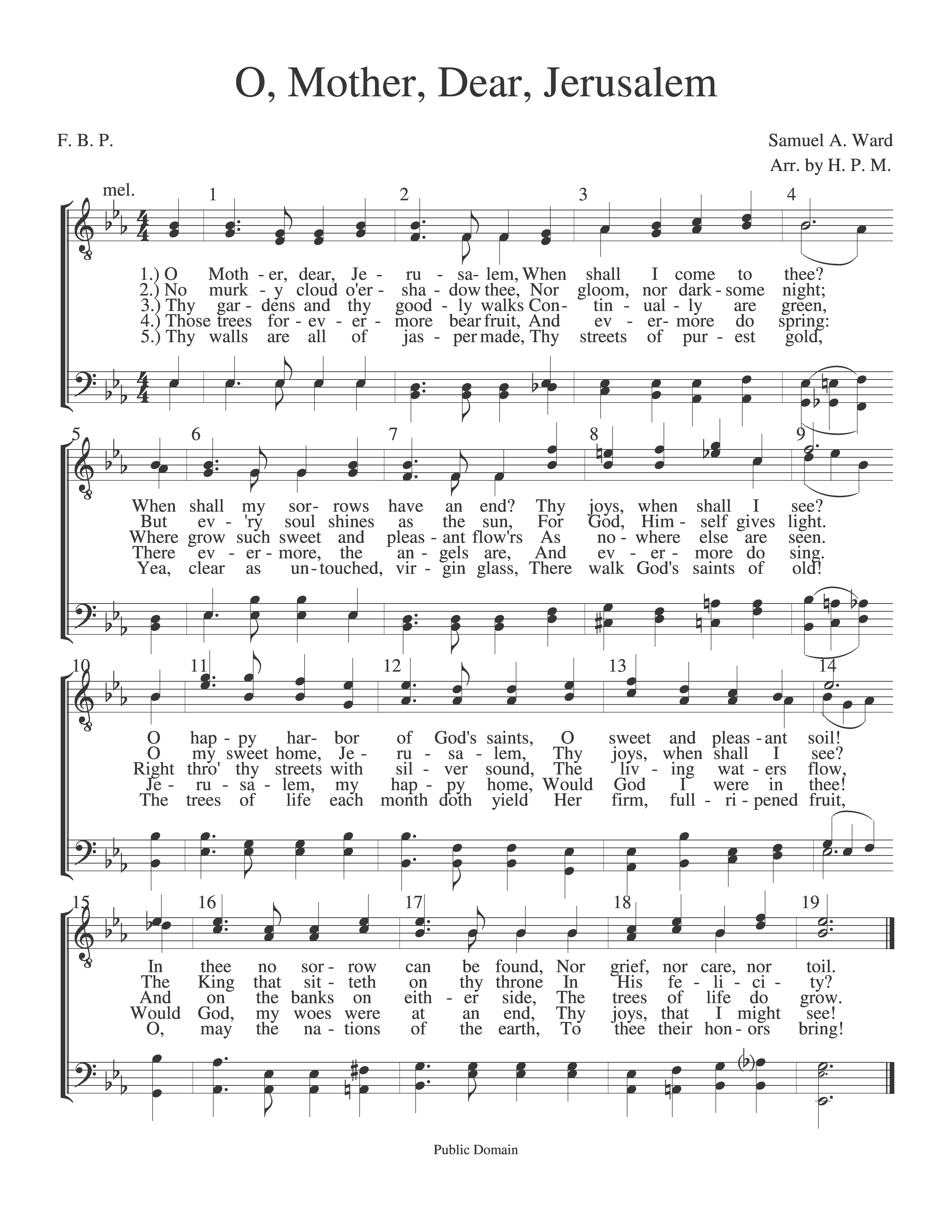 O, Mother, Dear, Jerusalem