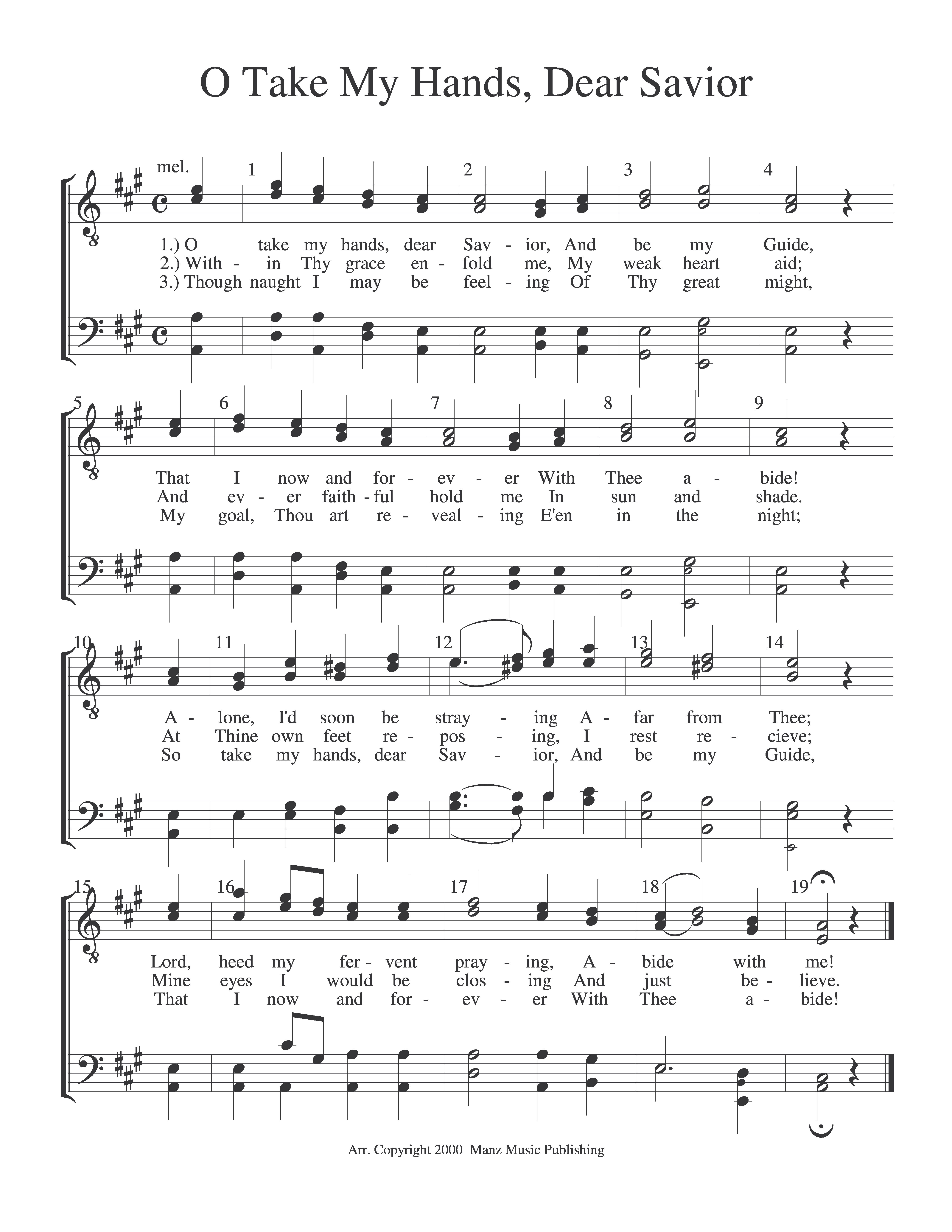 O Take My Hands, Dear Savior