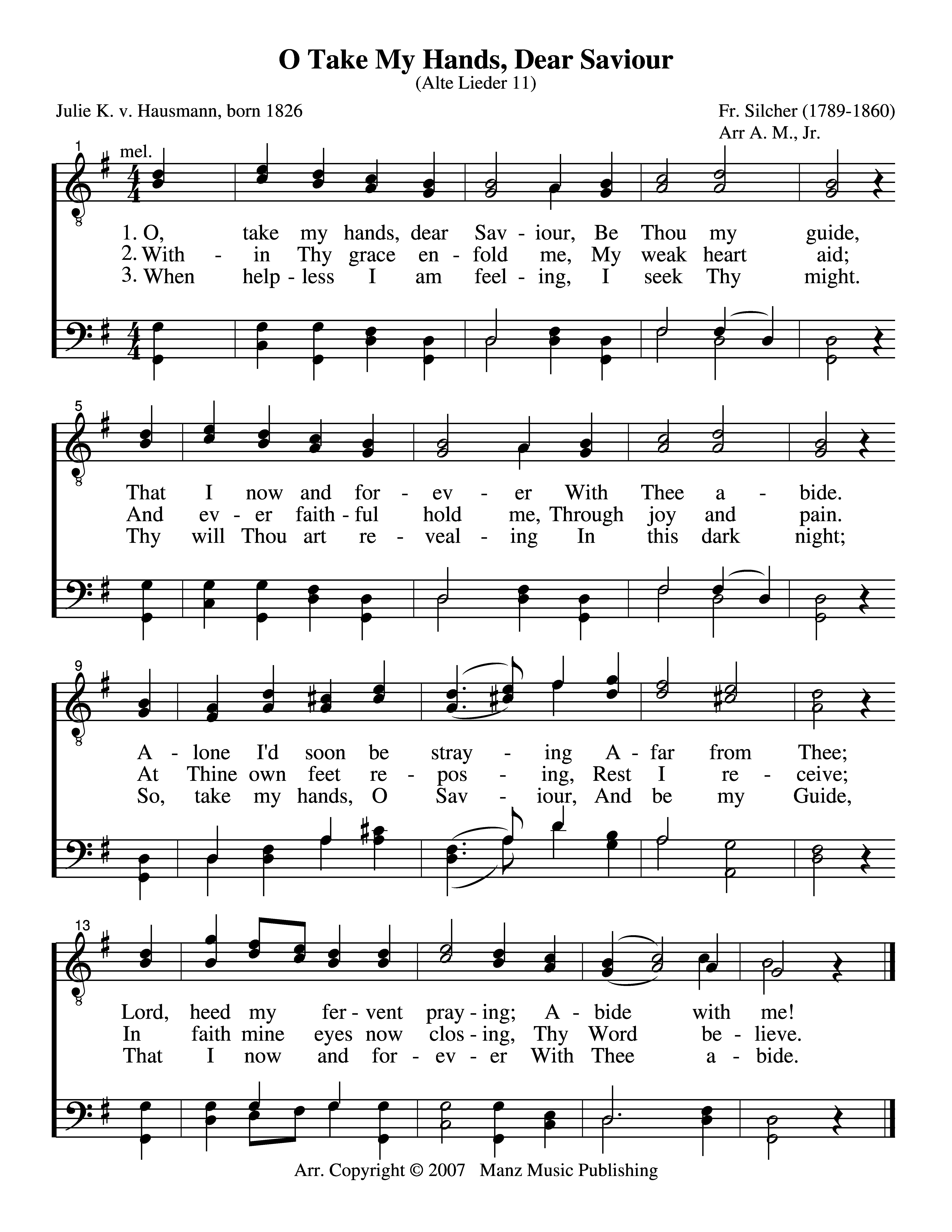O Take My Hands, Dear Saviour