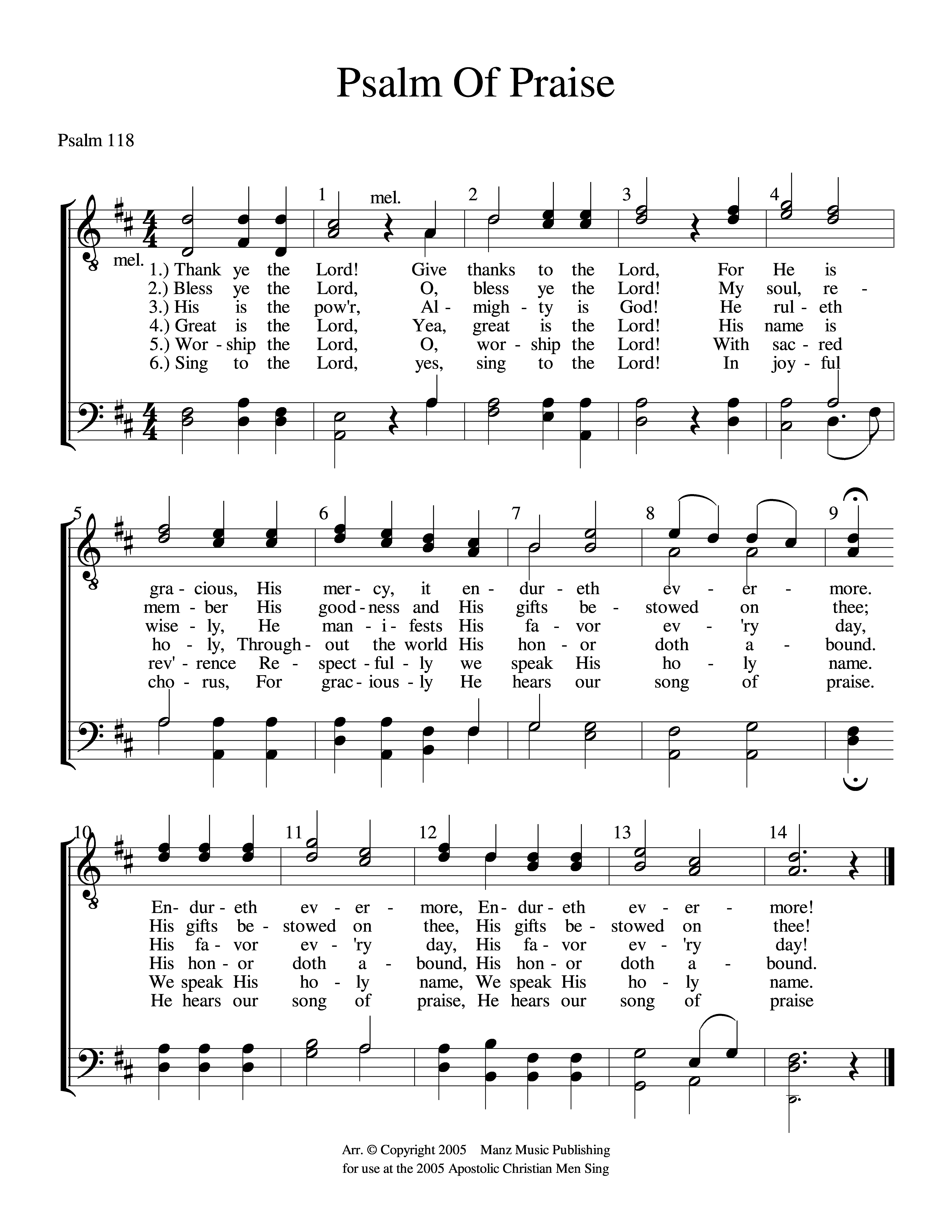 Psalm Of Praise - 2