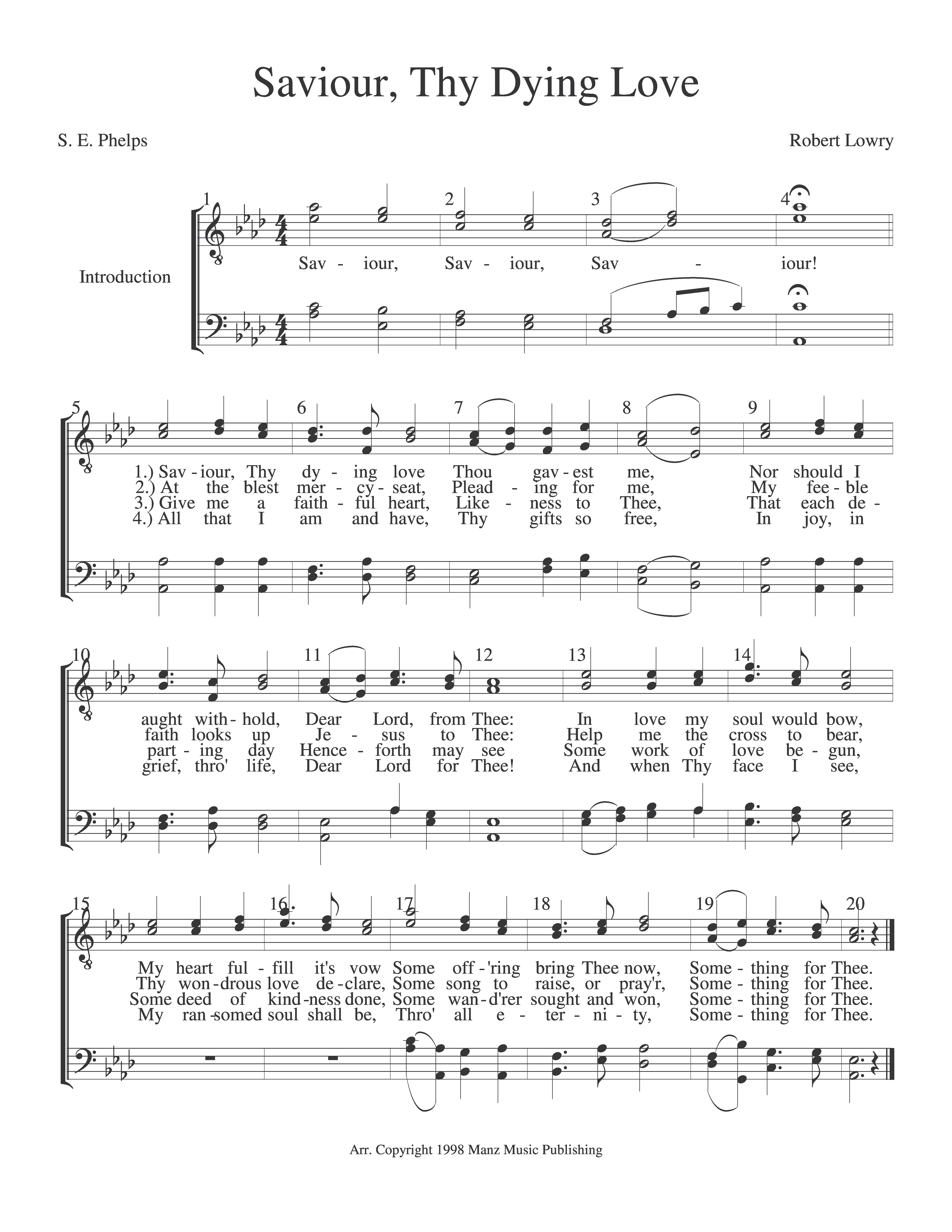 Saviour, Thy Dying Love