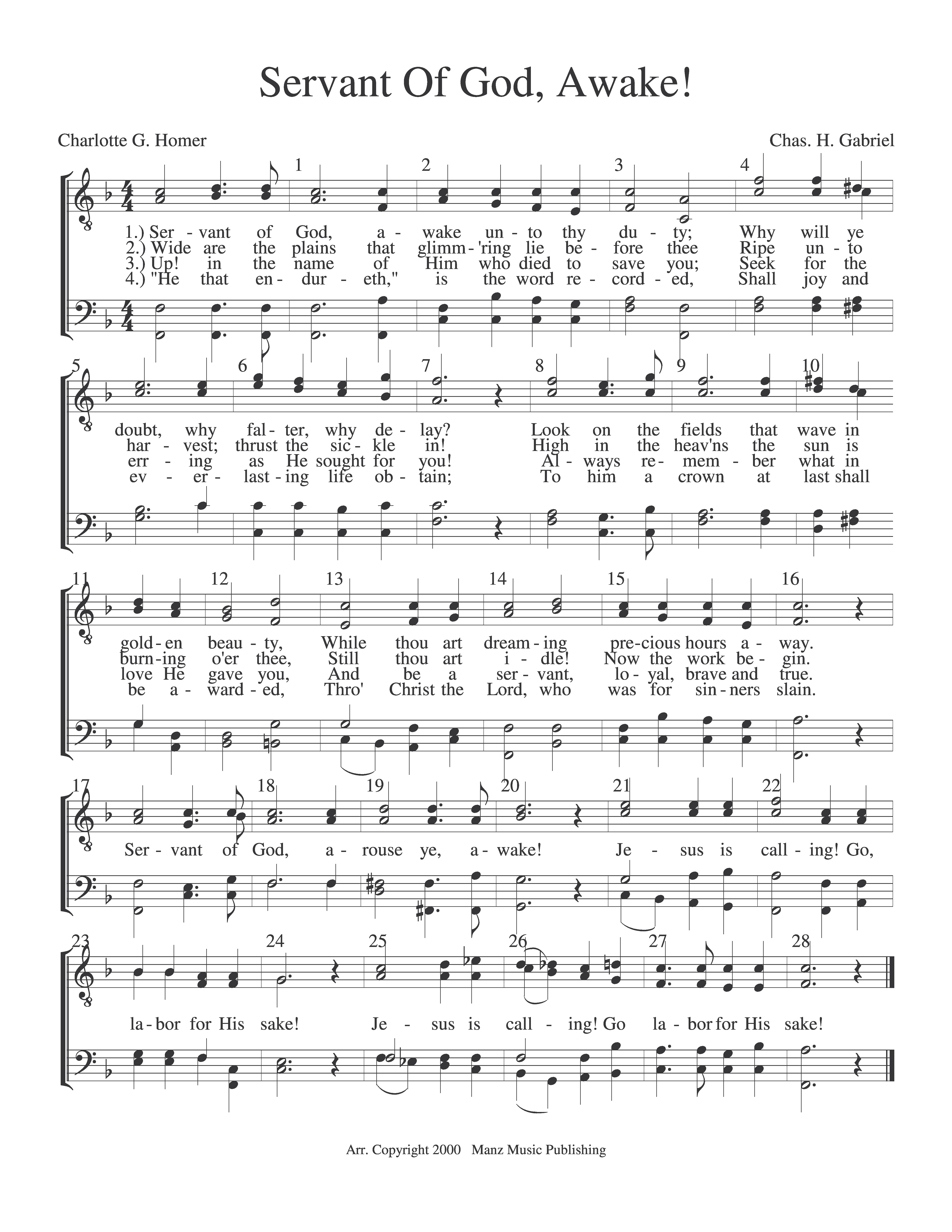 Servant Of God, Awake