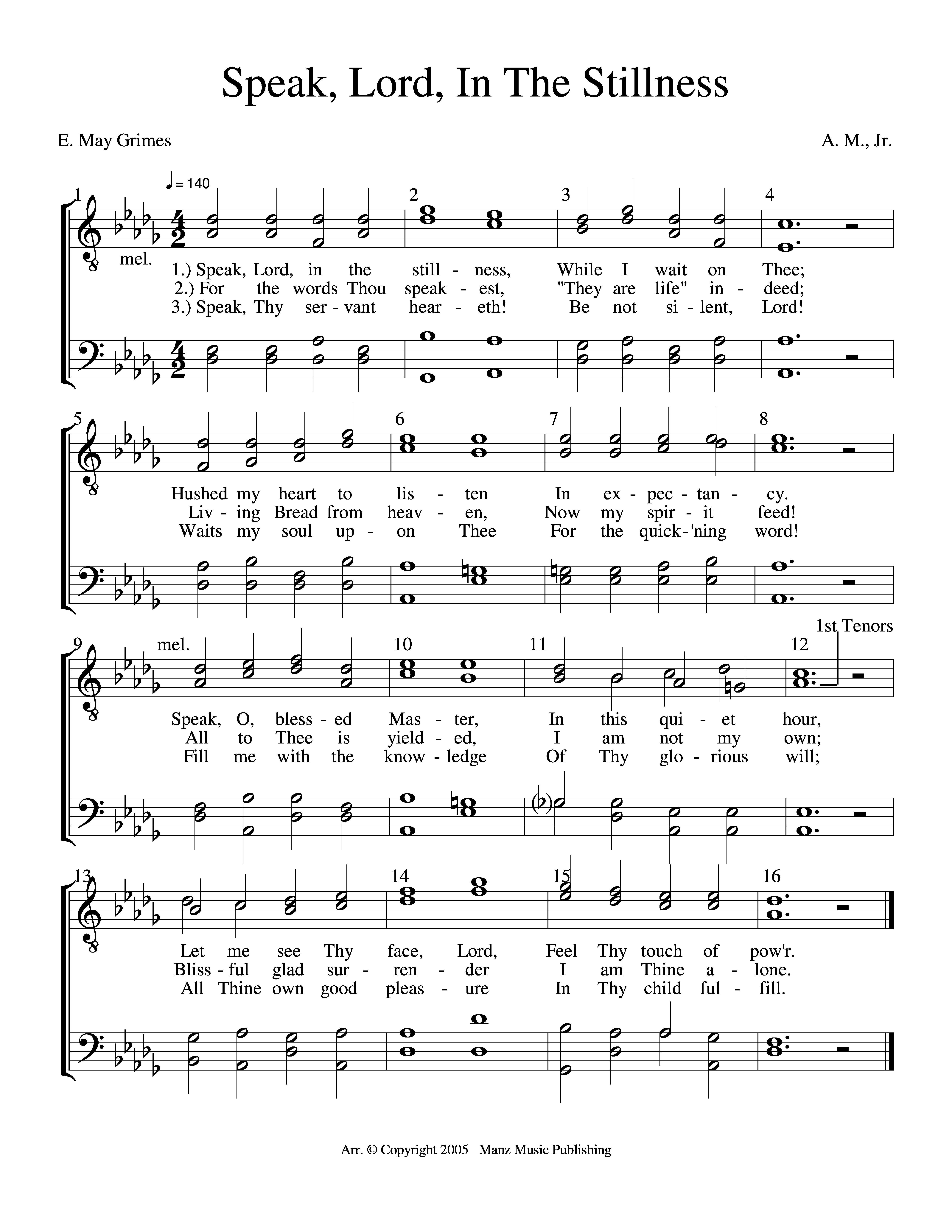Speak, Lord, In The Stillness