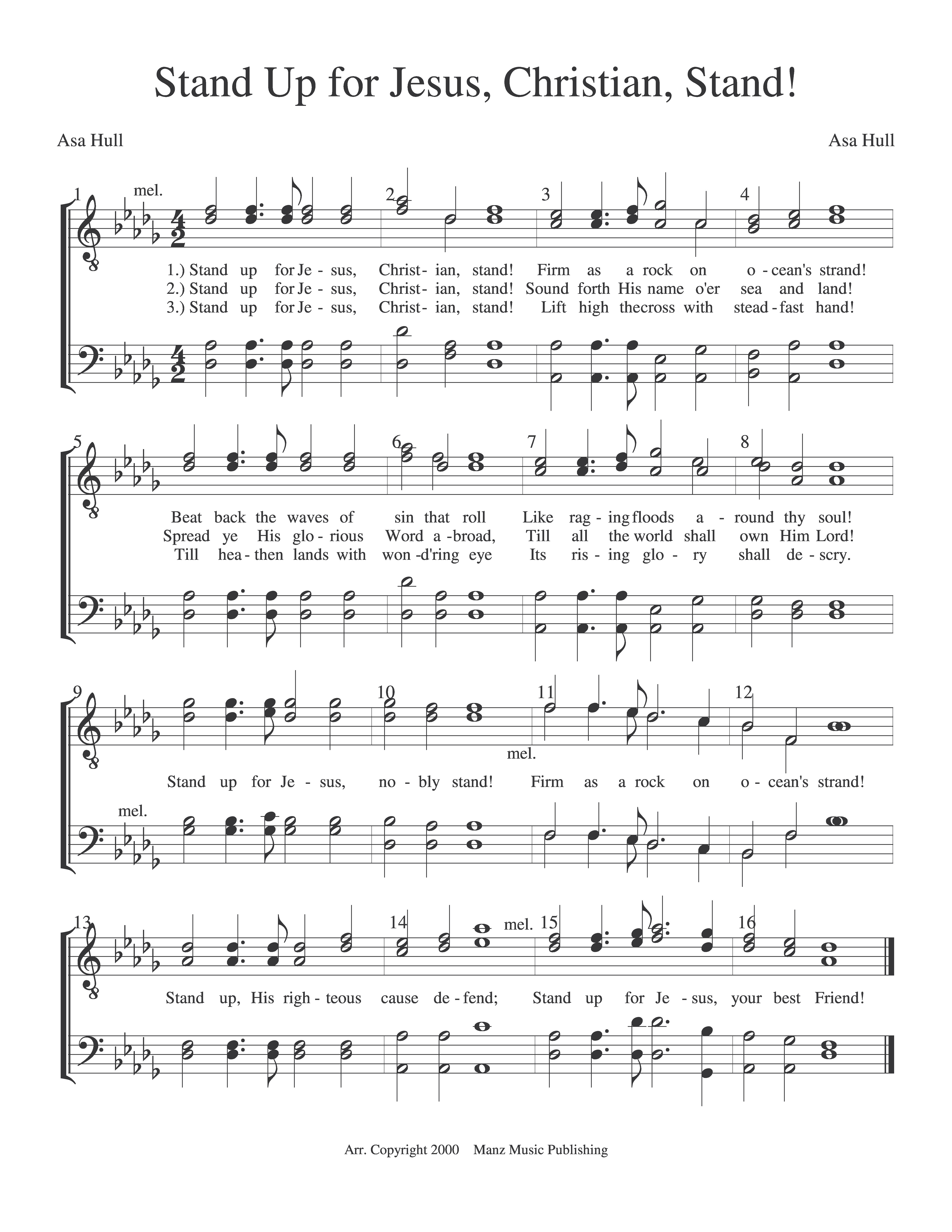 Stand Up For Jesus, Christian, Stand
