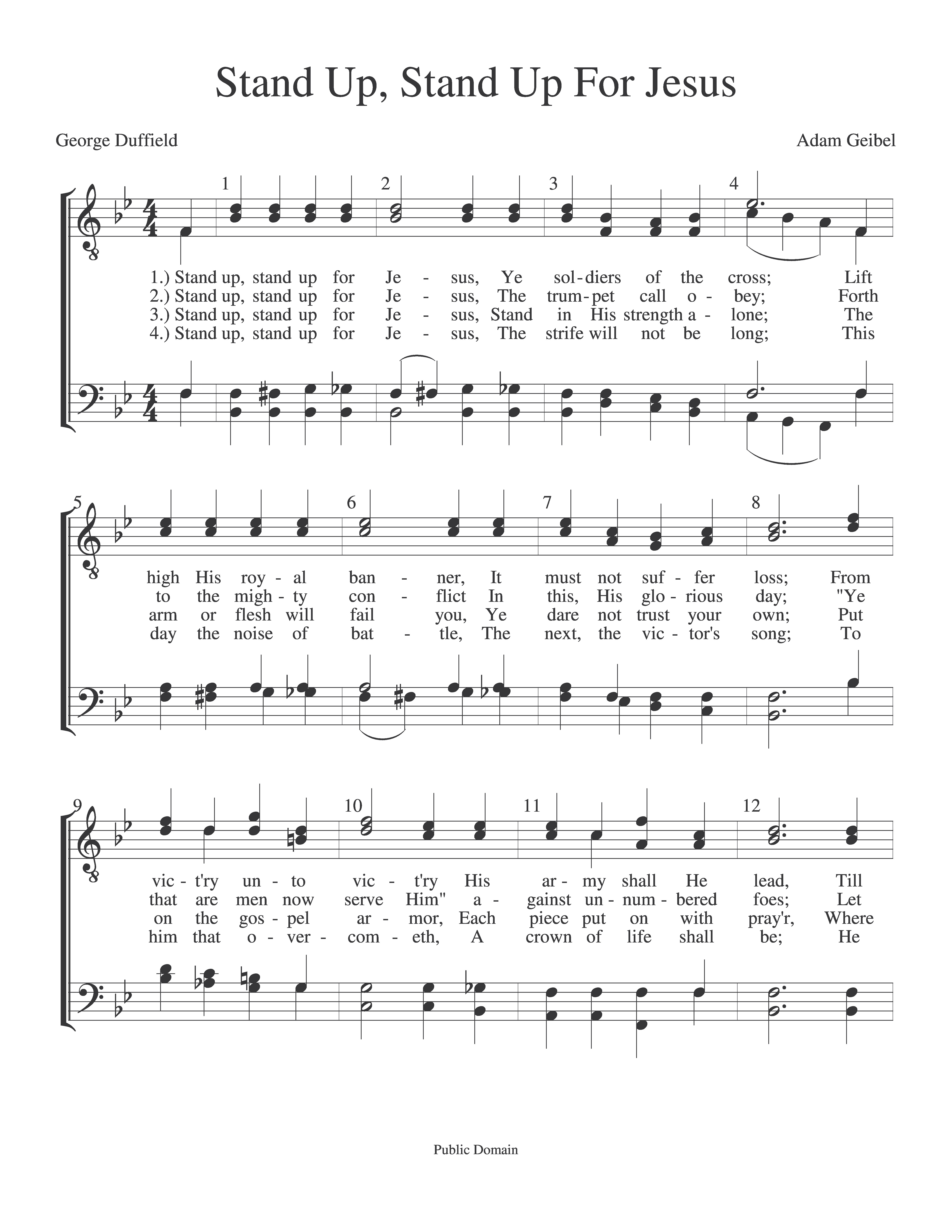 Stand Up, Stand Up For Jesus (Geibel) page 1