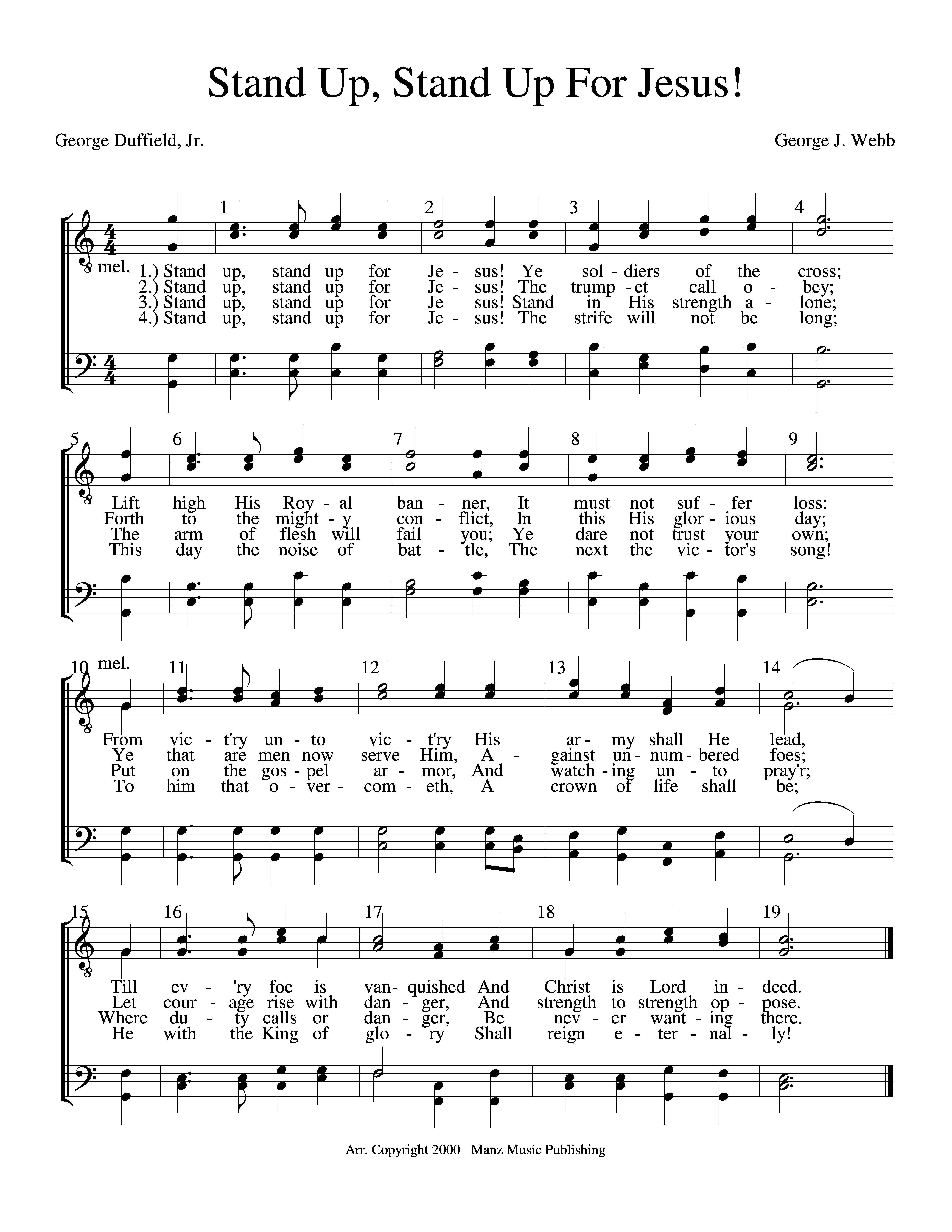 Stand Up, Stand Up For Jesus