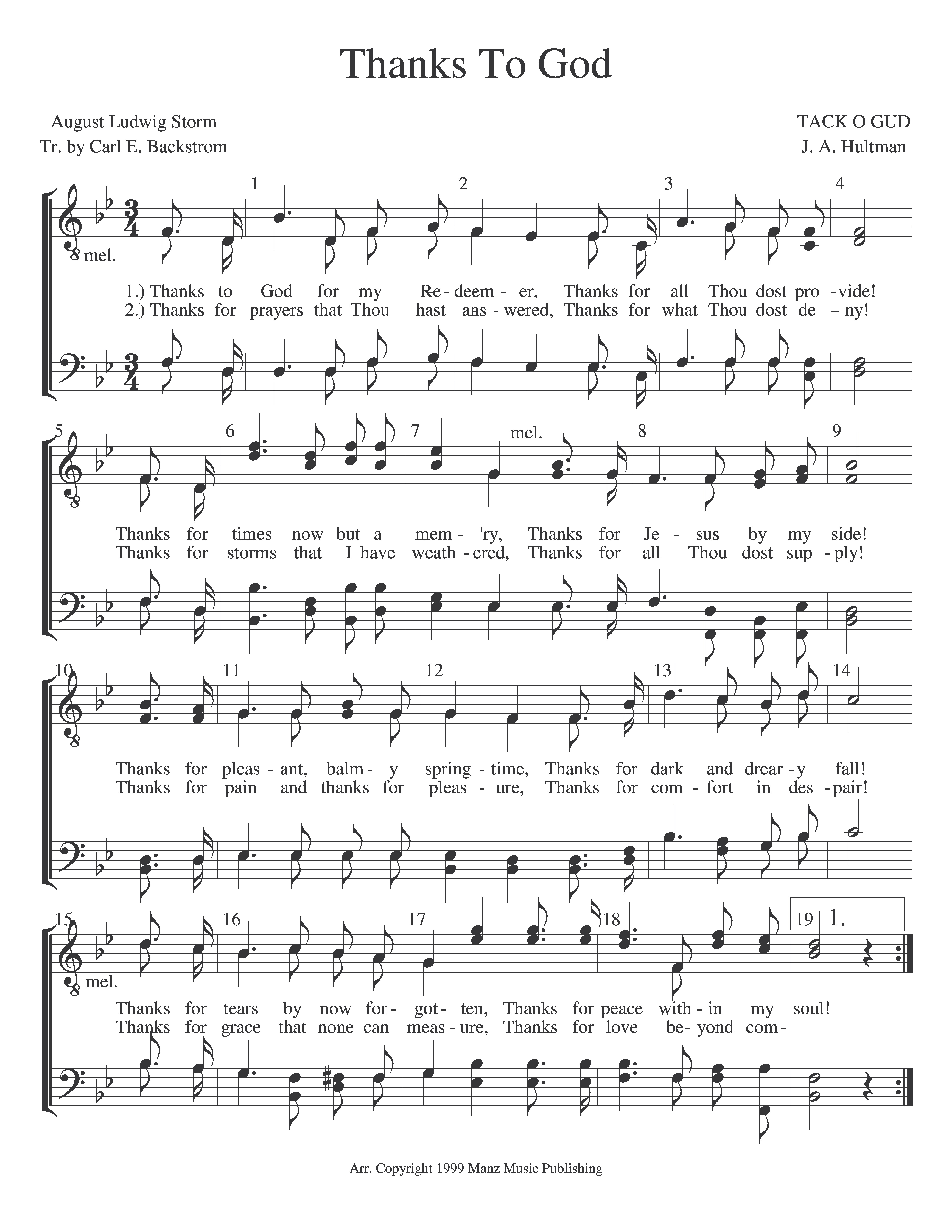 Thanks To God page 1
