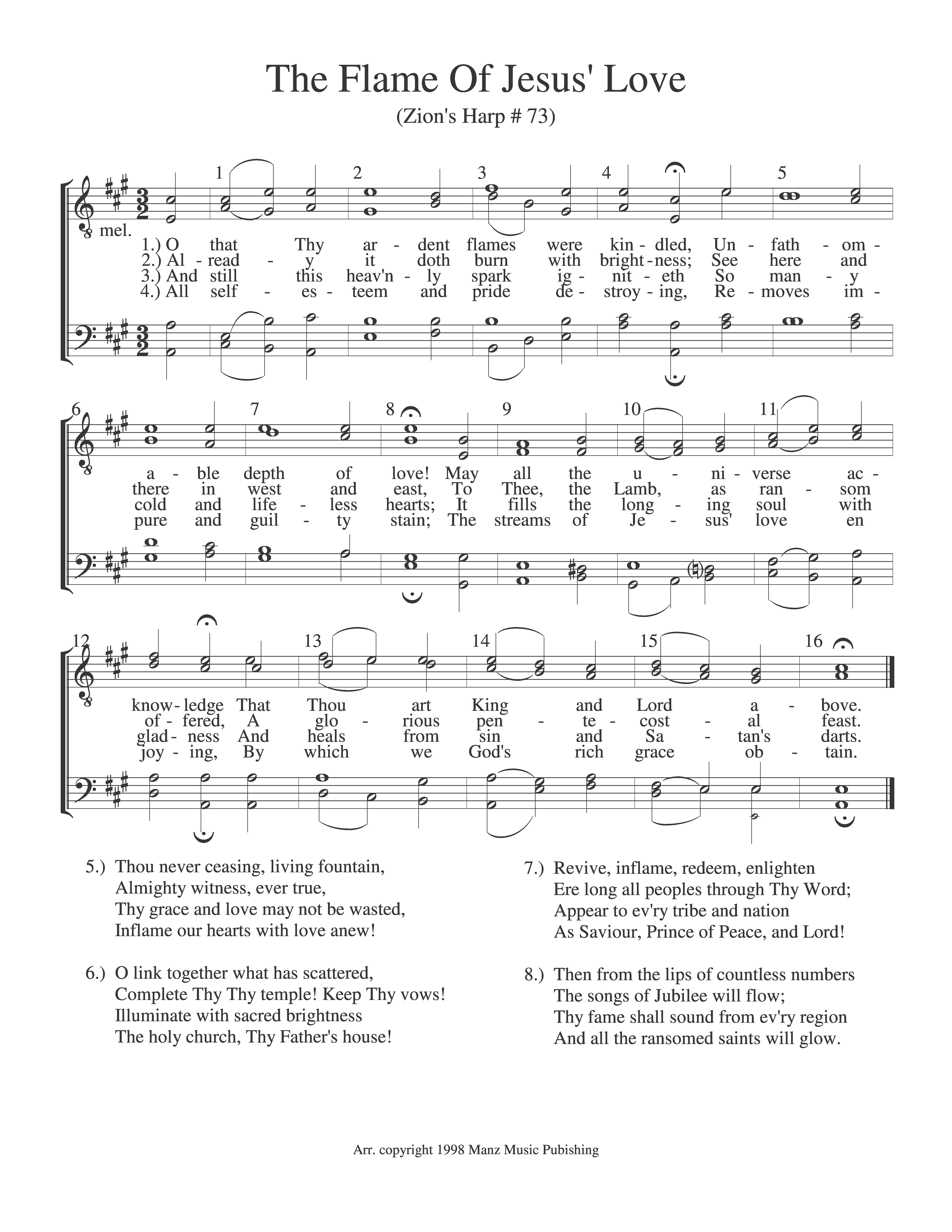 The Flame Of Jesus' Love