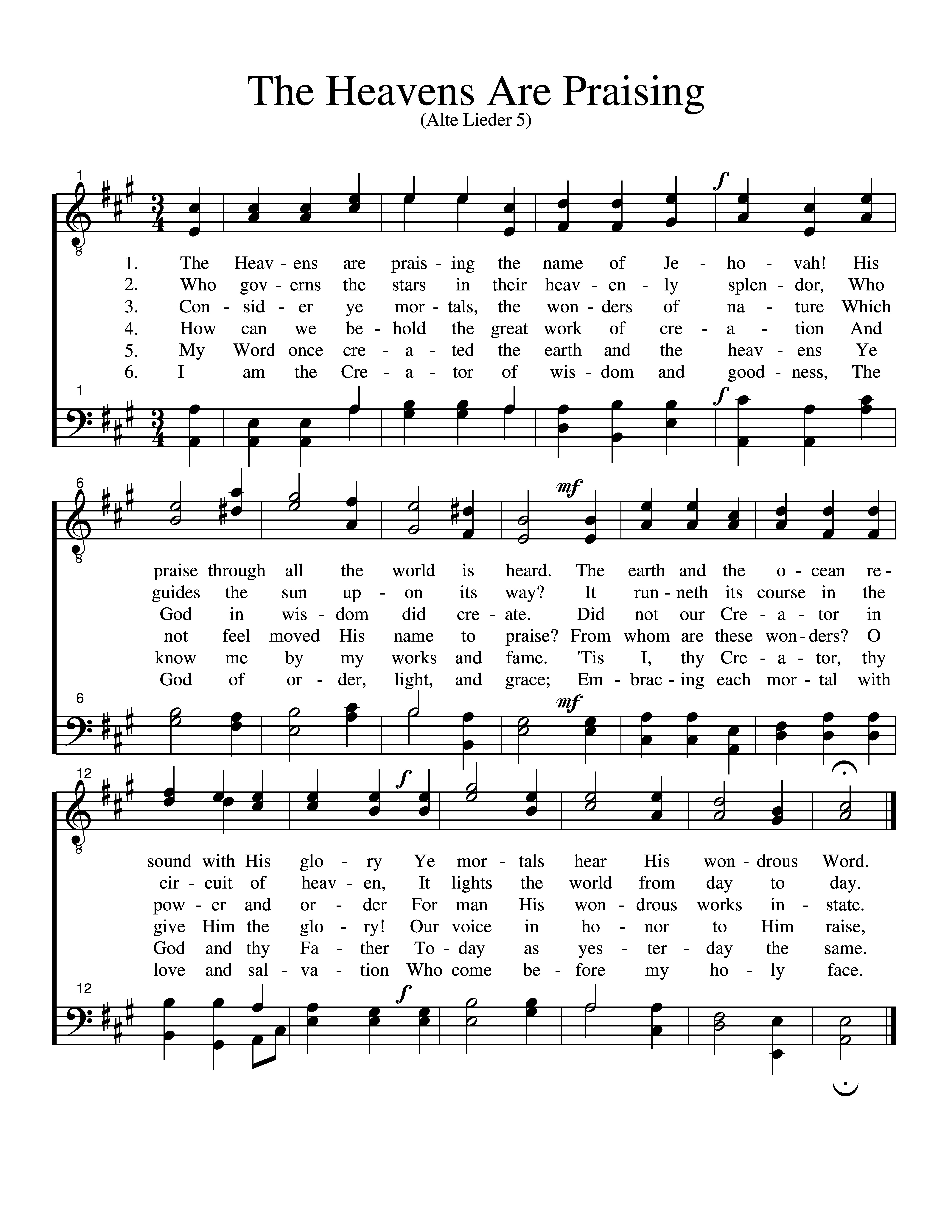 The Heavens Are Praising