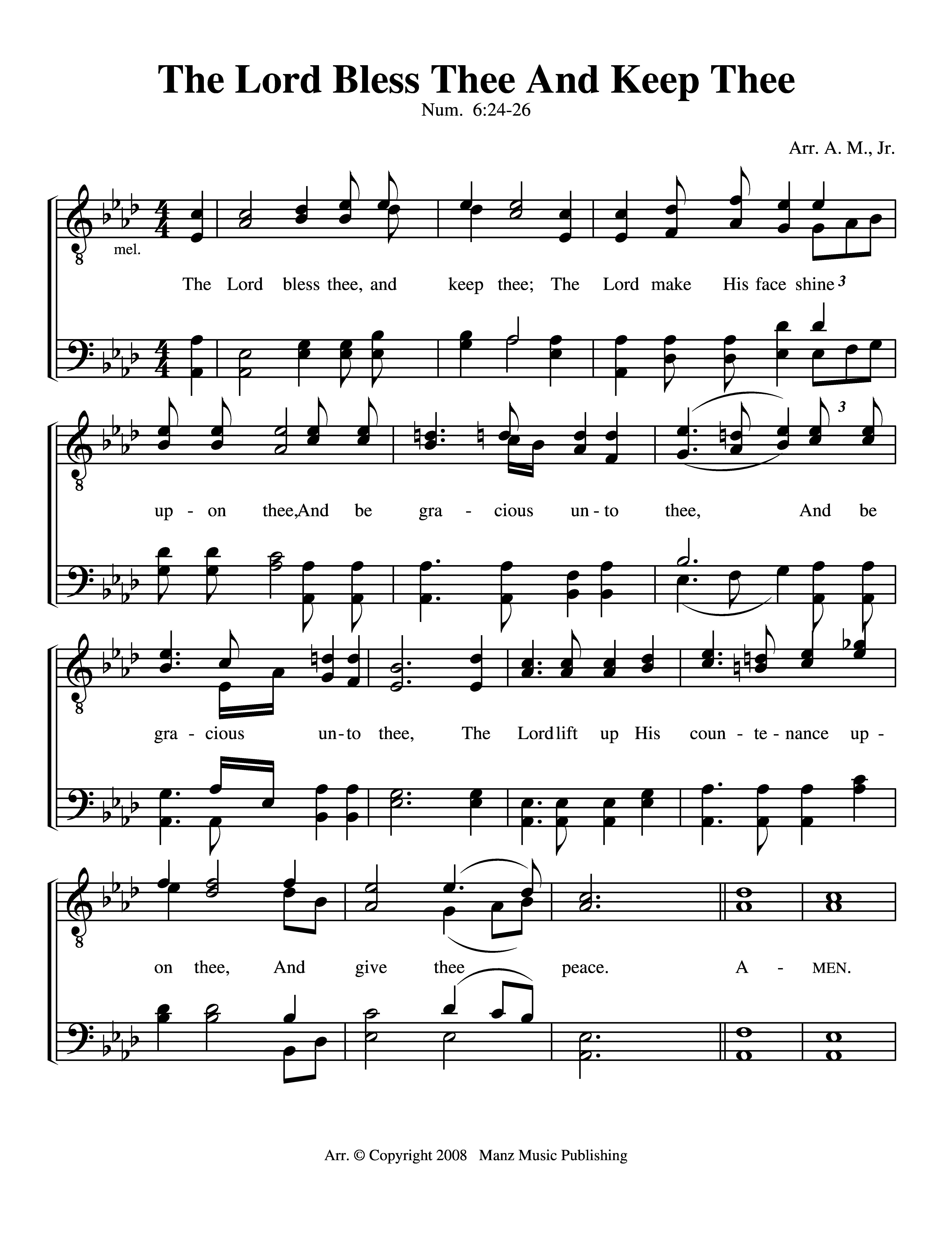The Lord Bless Thee And Keep Thee page 1