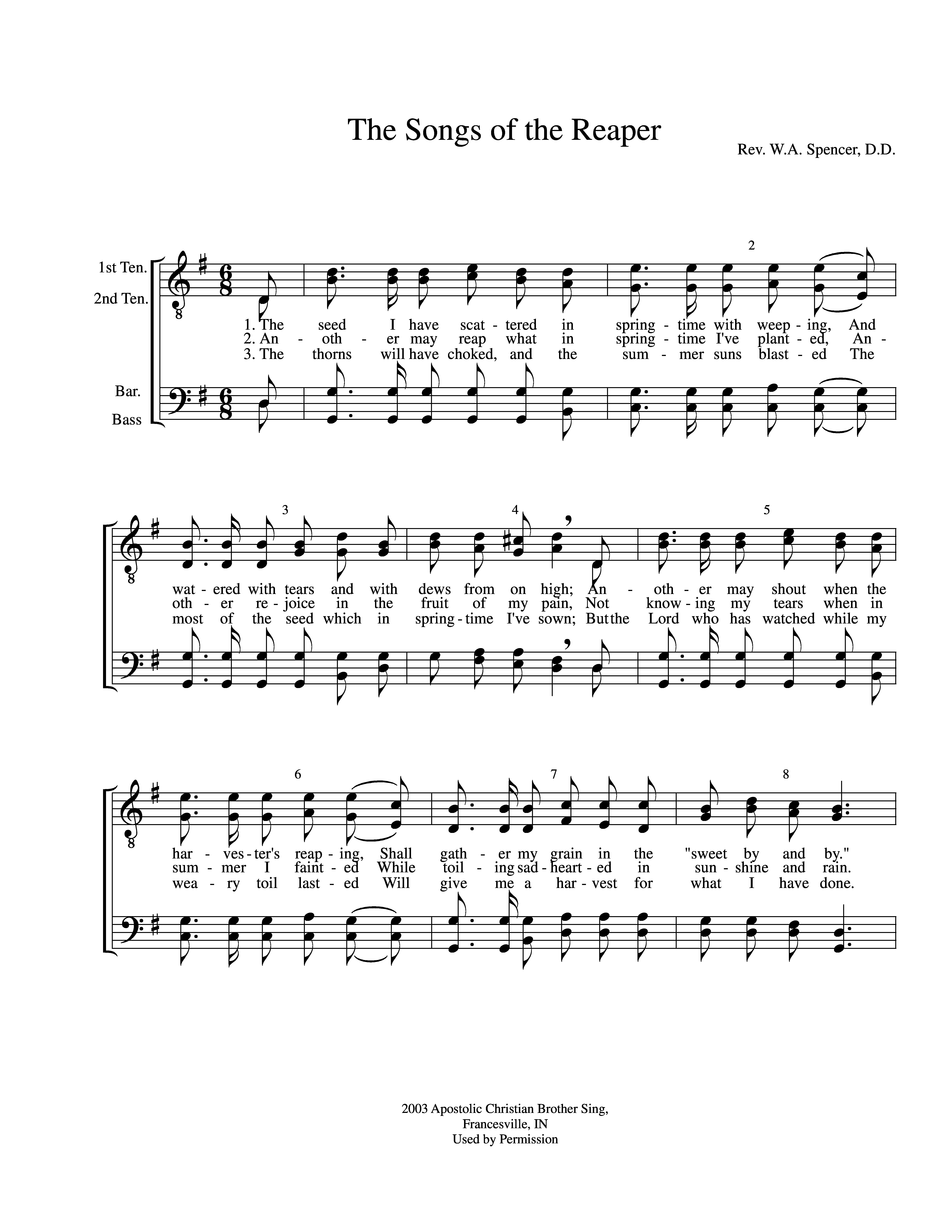 The Songs Of The Reaper page 1