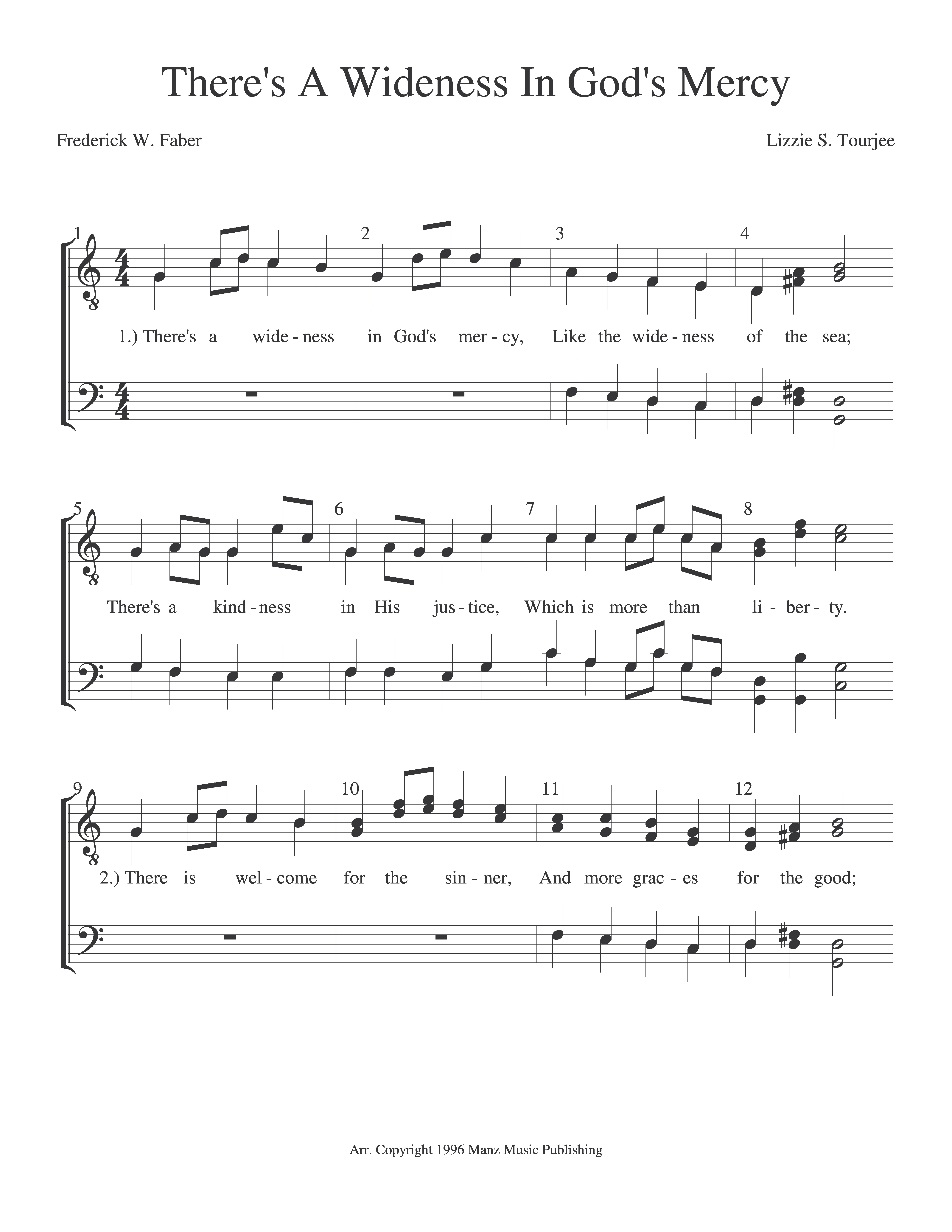 There's A Wideness In God's Mercy page 1