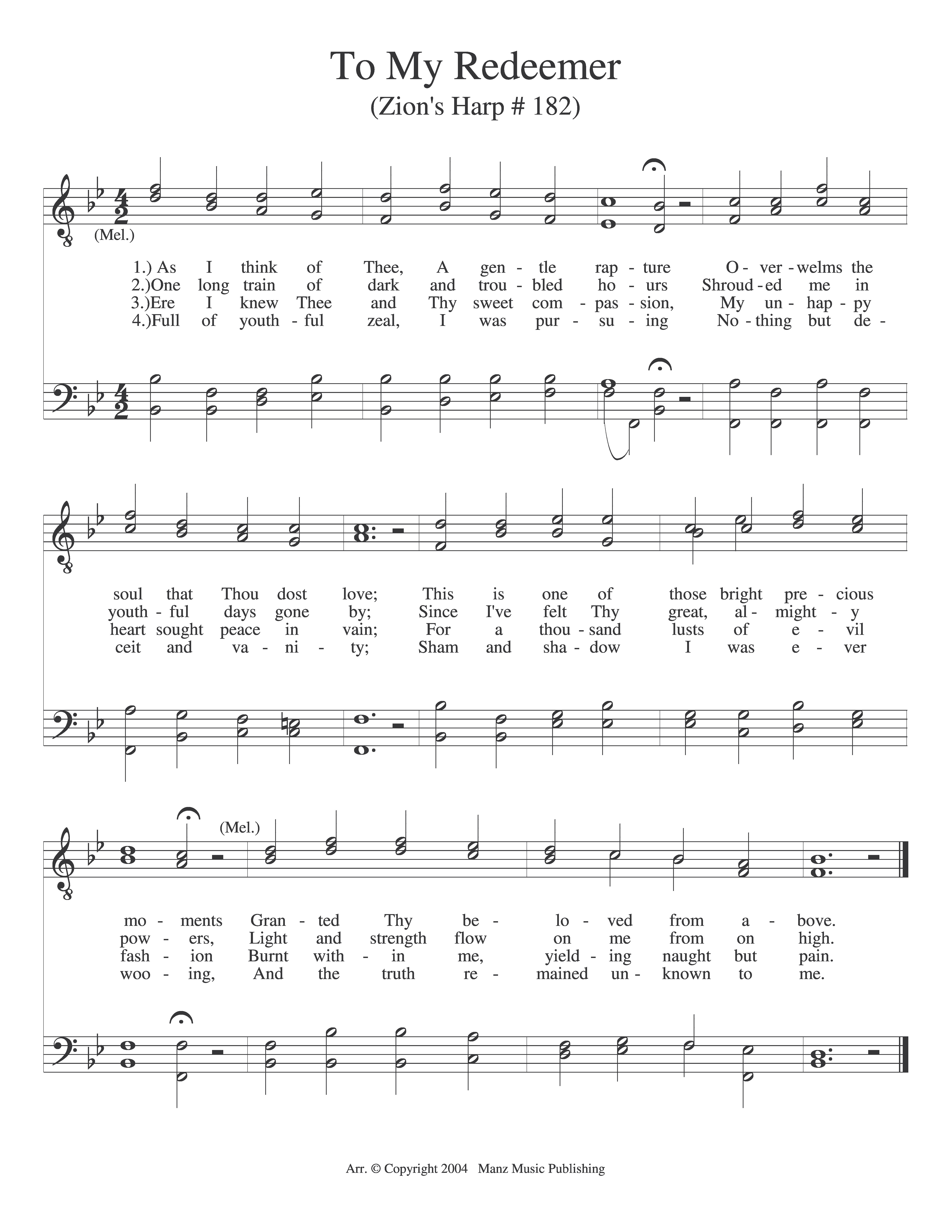 To My Redeemer