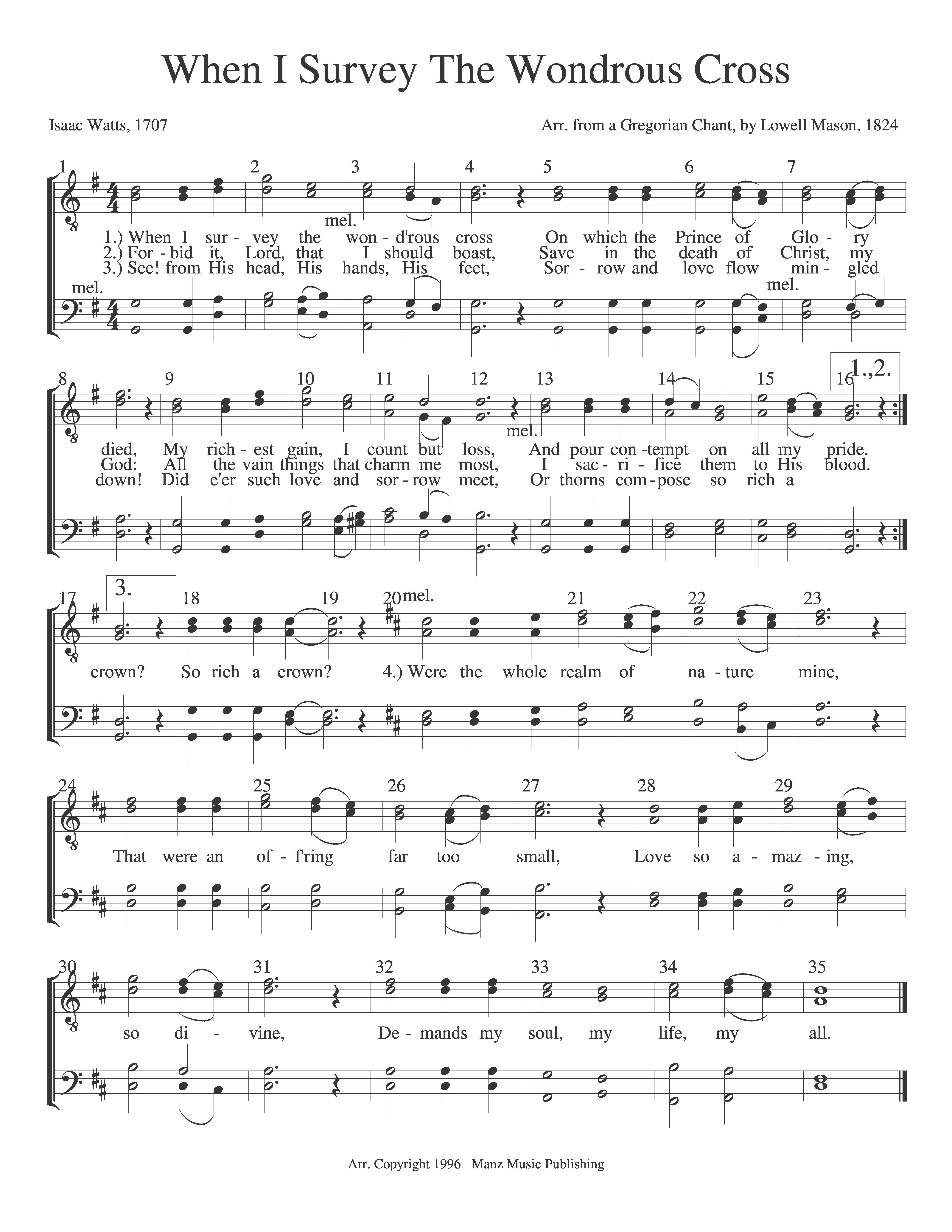 When I Survey The Wondrous Cross
